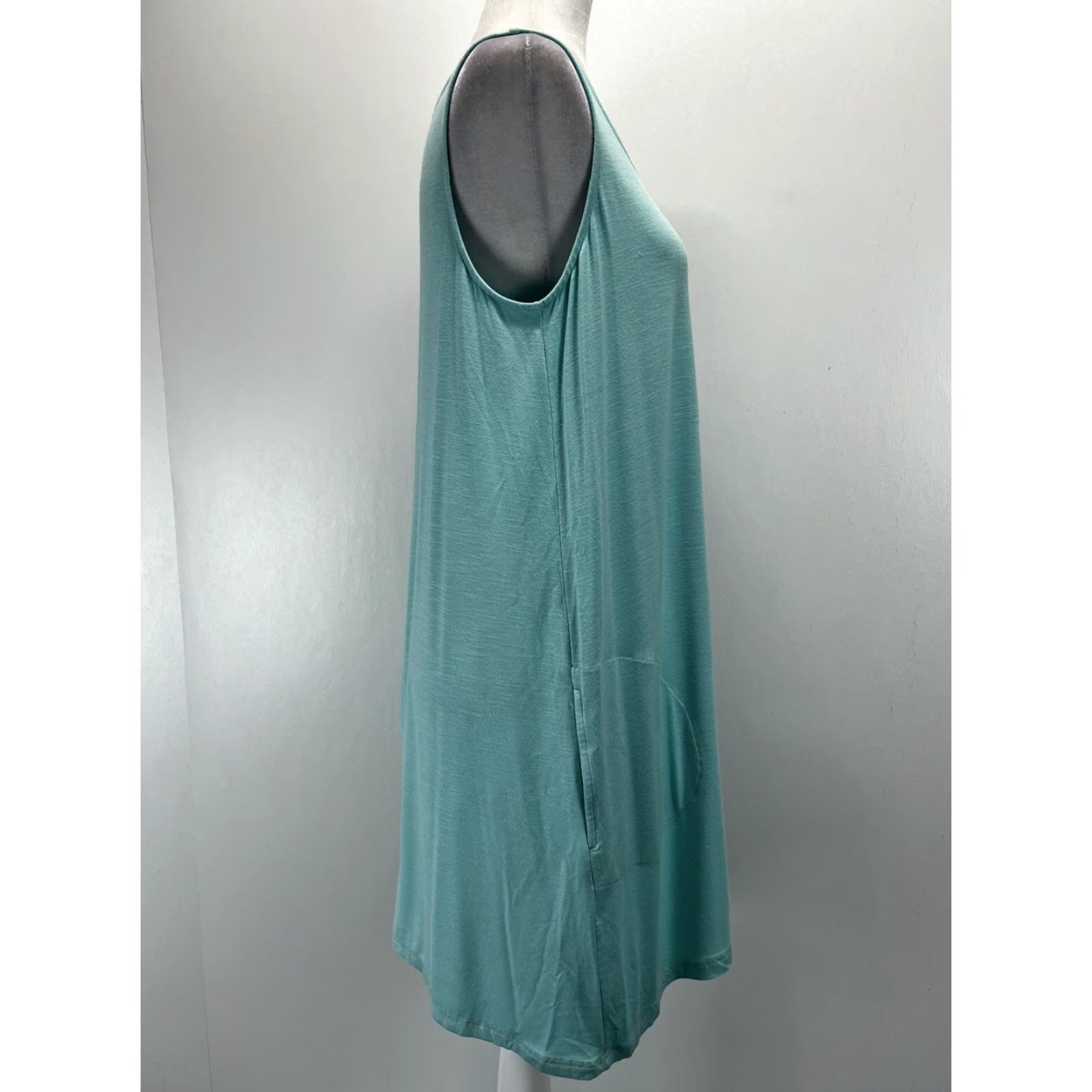 J. Jill J. Jill Tank Dress Womens M Aqua Blue Pockets Comfort Jersey Casual Summer Size M / US 6-8 / IT 42-44 - 4 Thumbnail