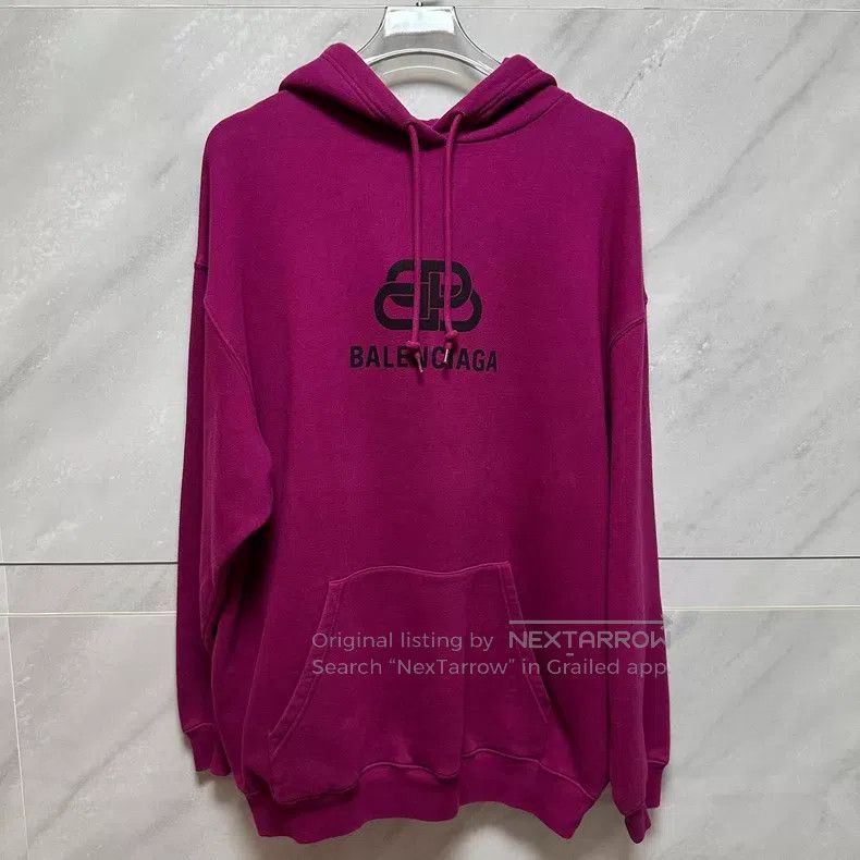 Balenciaga Balenciaga Purple Red Buckle Hooded Sweatshirt Size US M / EU 48-50 / 2 - 1 Thumbnail