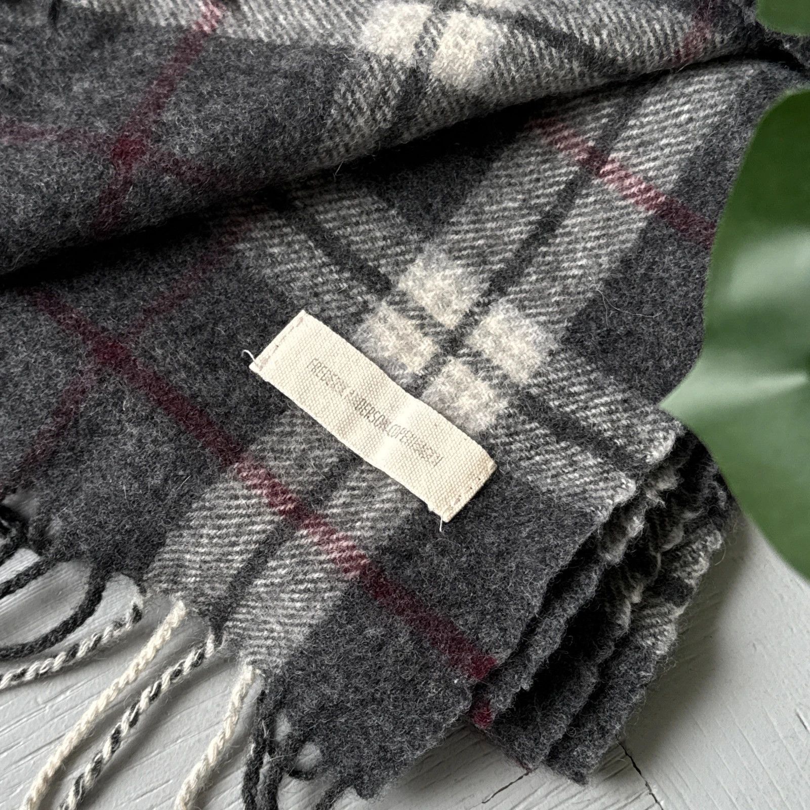 Vintage Frederik Anderson Copenhagen Plaid Wool Scarf Gray Size ONE SIZE - 3 Thumbnail