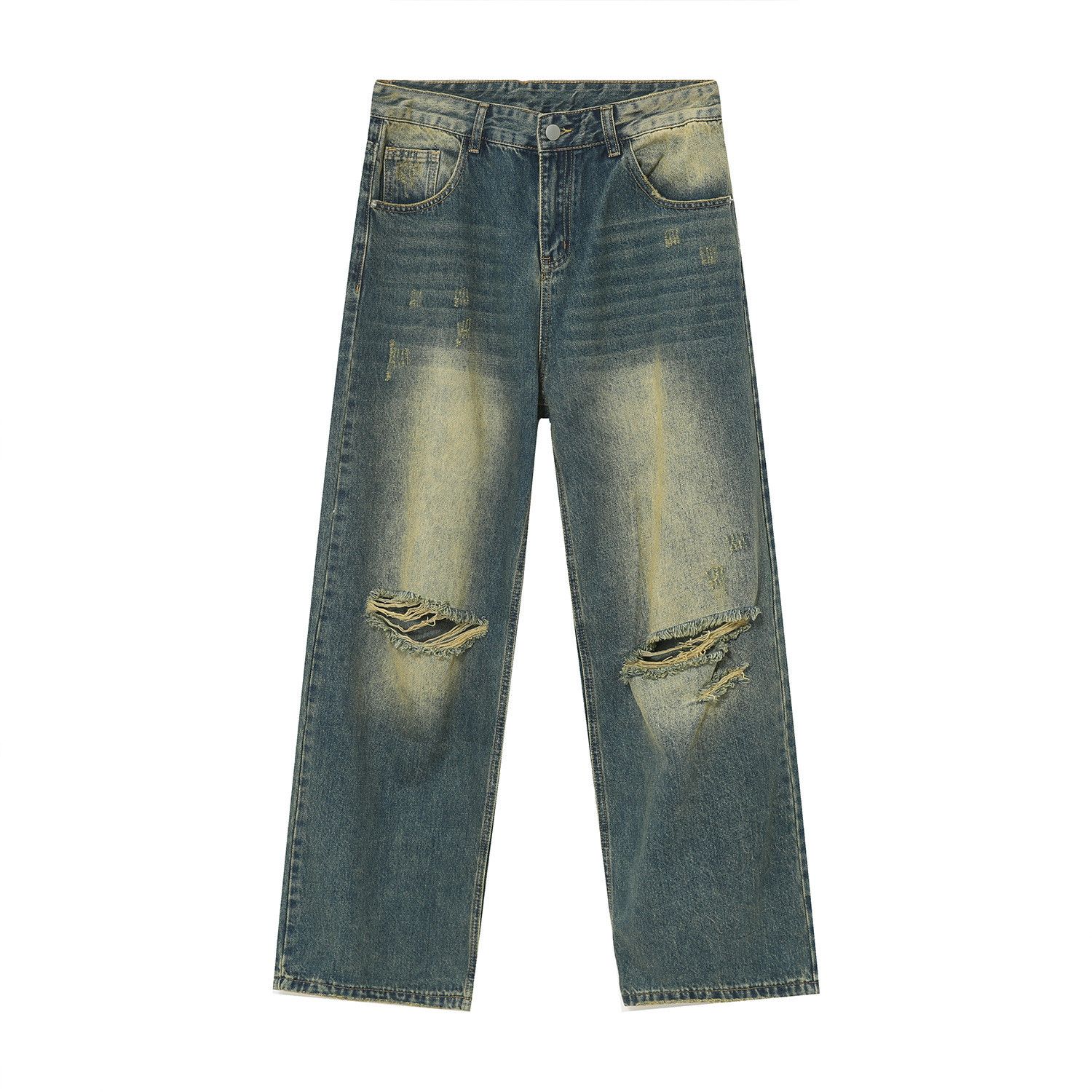 Vintage Men's American retro street loose ripped jeans Size US 32 / EU 48 - 5 Thumbnail