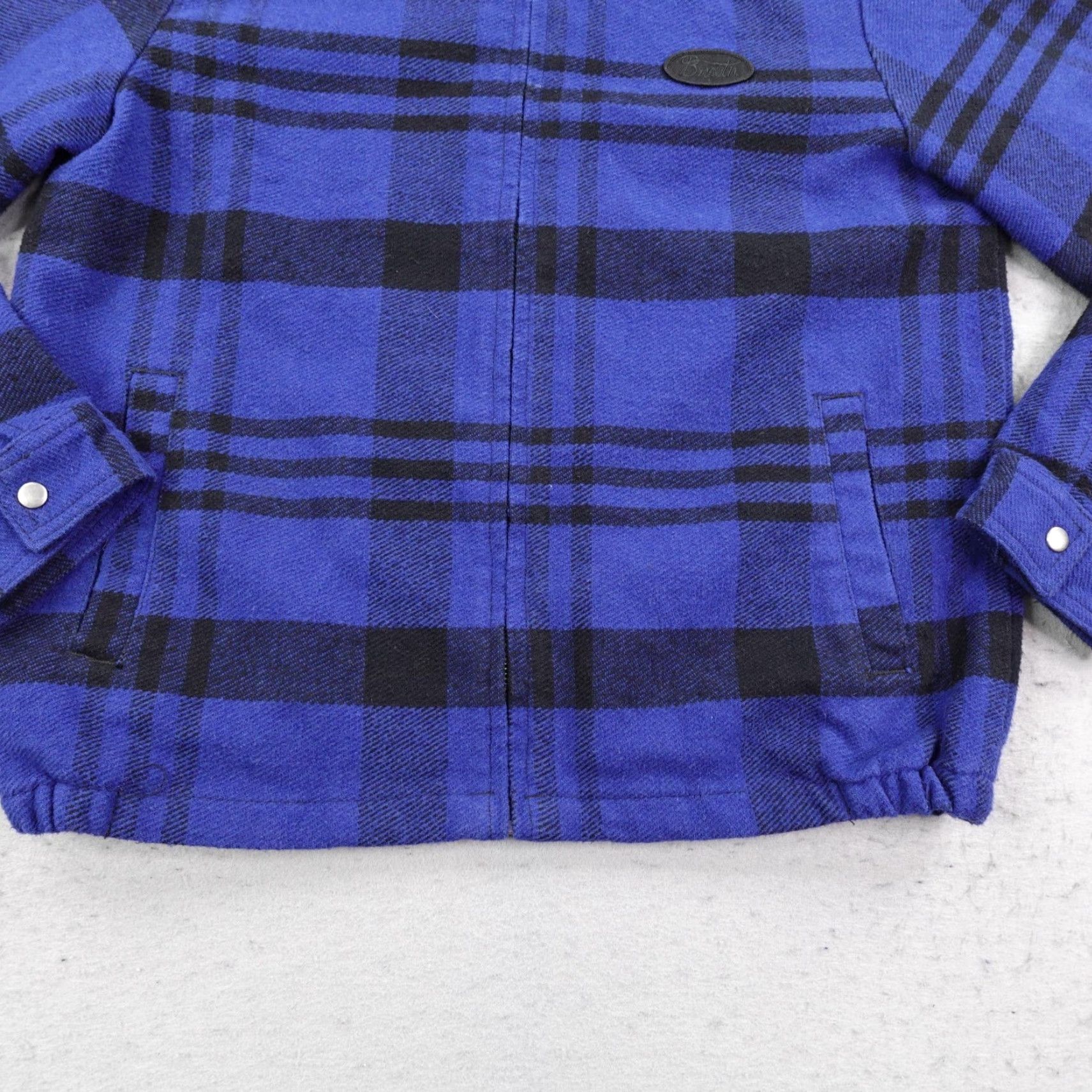 Brixton Brixton Jacket Mens Small Blue Black Plaid Full Zip Up Bomber Coat Lined Skater Size US S / EU 44-46 / 1 - 4 Thumbnail