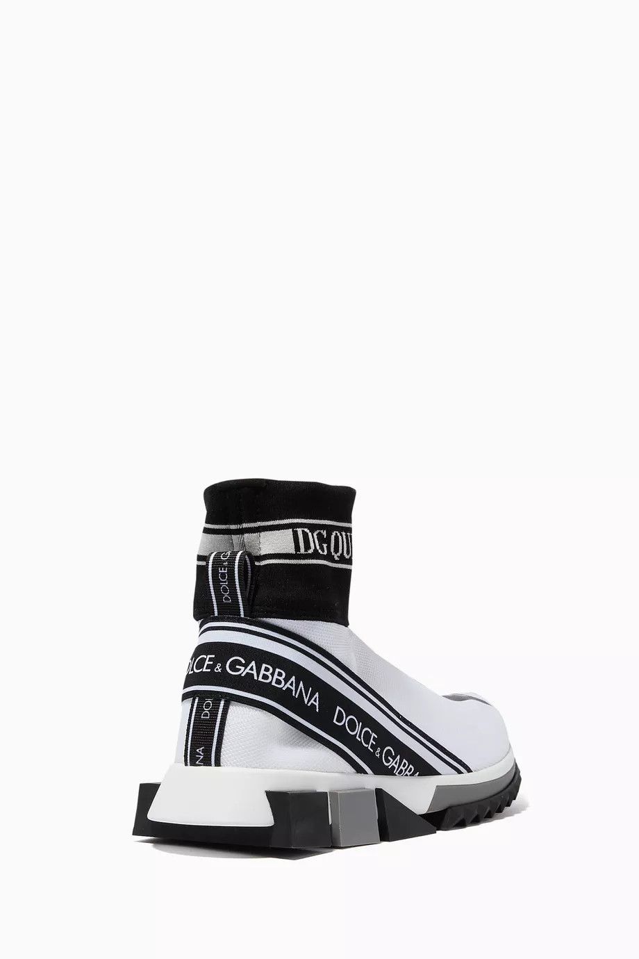 Dolce & Gabbana o1y0925 Sock Hi-Top Sneakers in White/Black Size US 5 / IT 35 - 2 Thumbnail