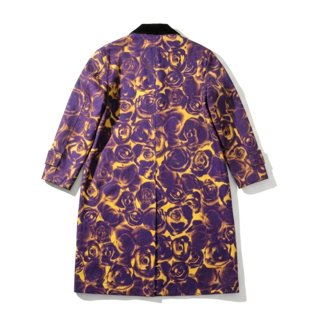 Burberry Burberry Purple and Yellow Rose Print Trench Coat (US 0) Size XS / US 0-2 / IT 36-38 - 2 Thumbnail