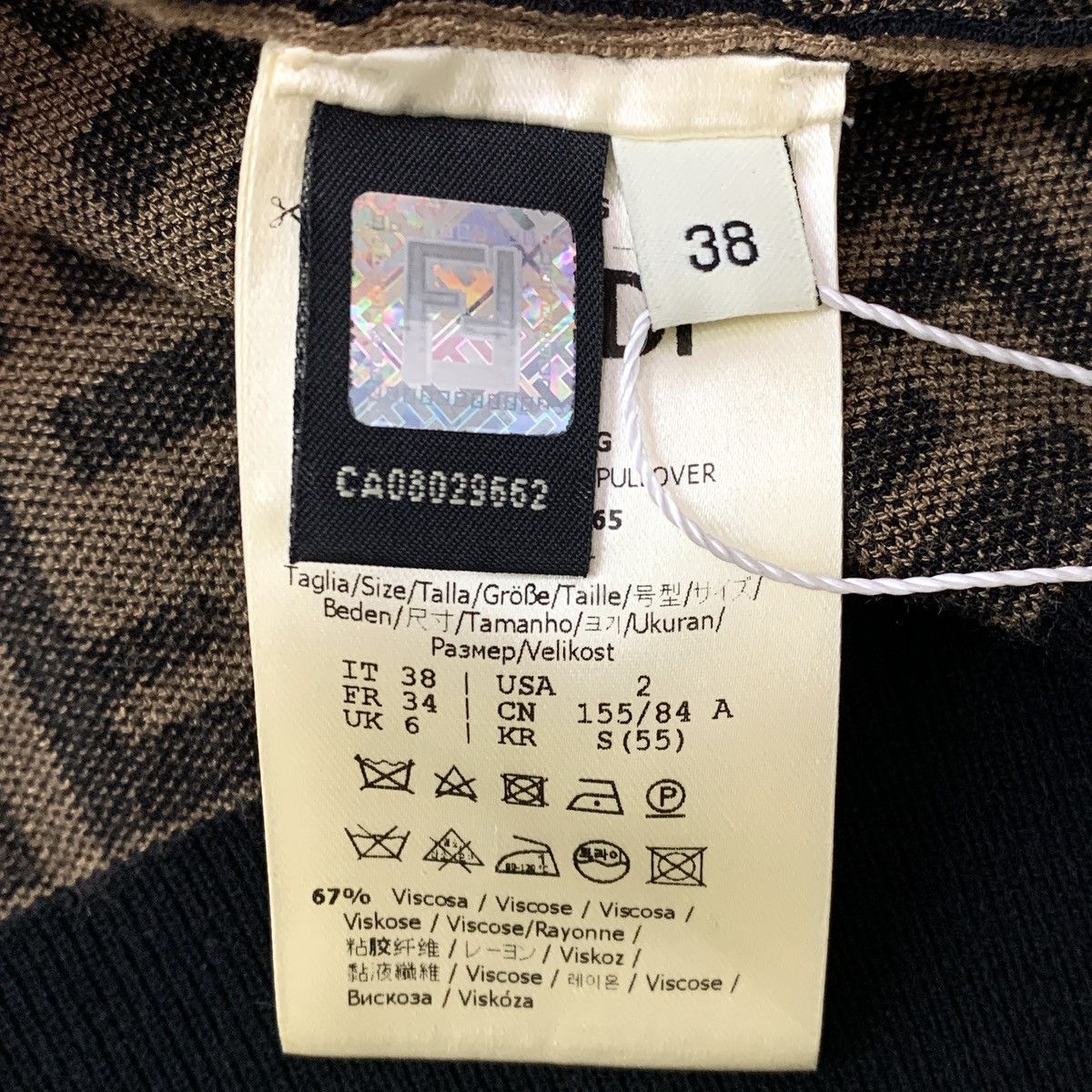 Fendi Fendi Monogram All-over Print Short Sleeve Knit Top K26WX Size S / US 4 / IT 40 - 6 Thumbnail