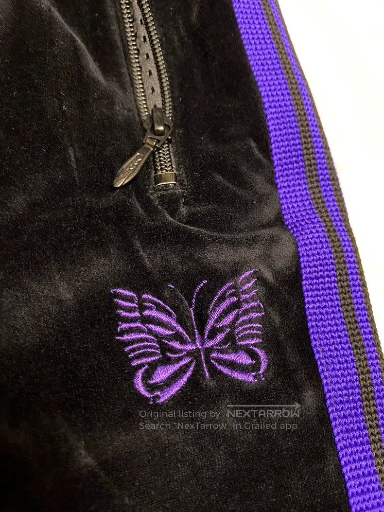 Needles Needles size S Black and Purple Narrow Velvet Sport Pants Size US 30 / EU 46 - 3 Thumbnail