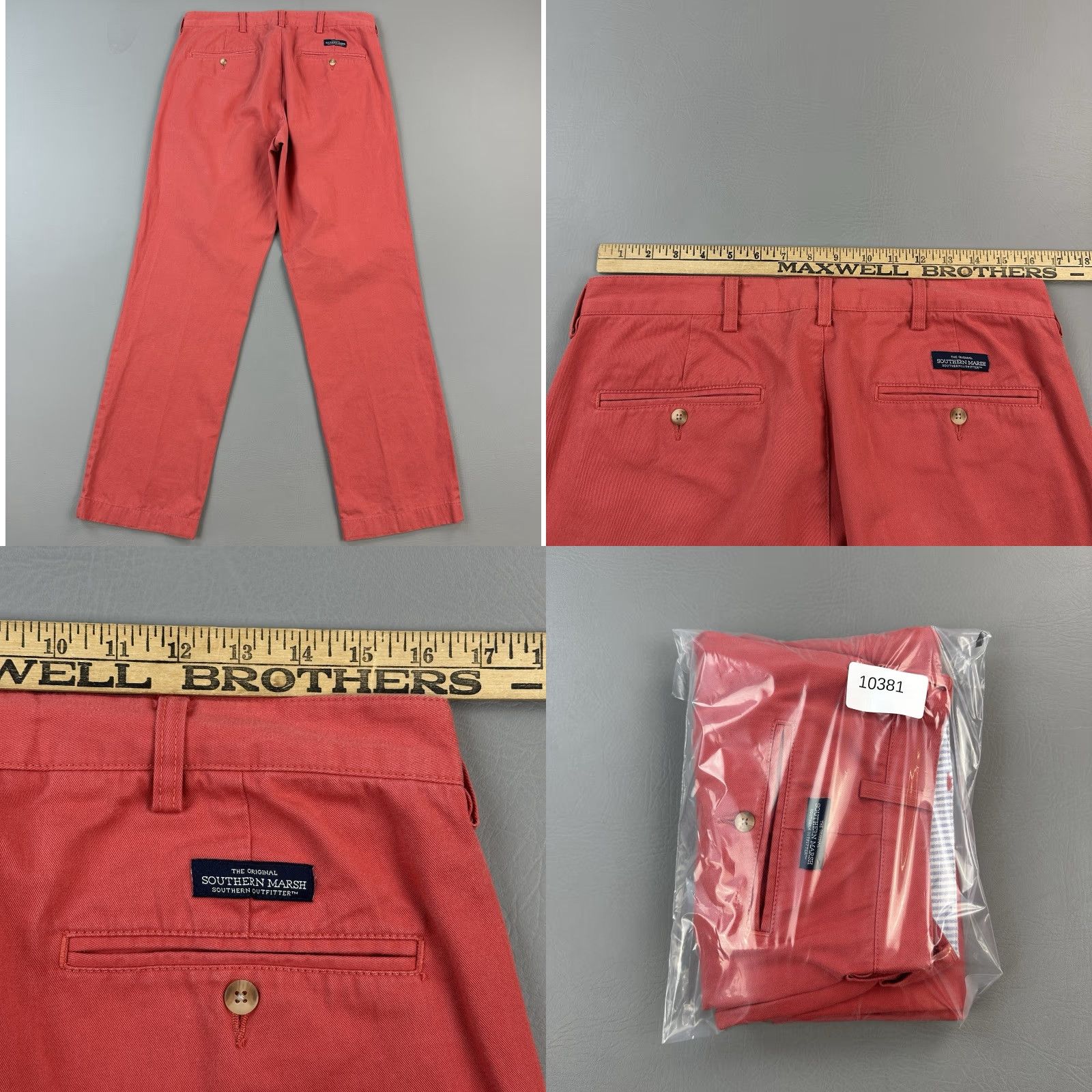 Vintage Southern Marsh Pants Mens 32x32 Coral Flat Front Chino Preppy Casual Chino Pants Mens 32 Coral Red Regular Straight USA Logo Polo Size US 32 / EU 48 - 9 Thumbnail