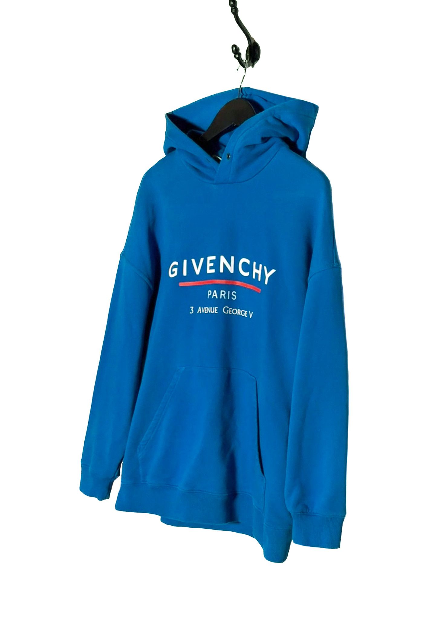 Givenchy Givenchy Blue Address Logo Print Hoodie Size US M / EU 48-50 / 2 - 2 Thumbnail