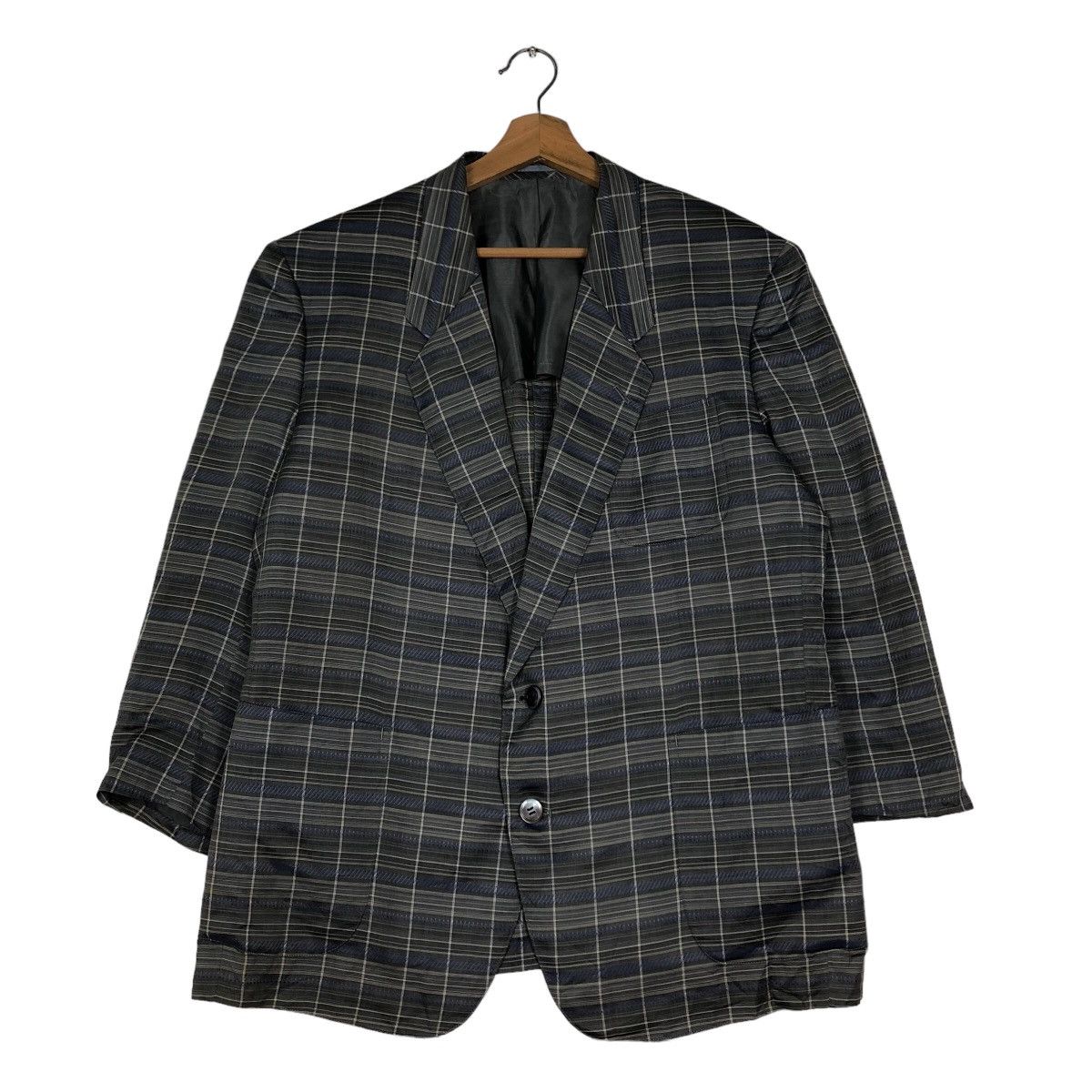 Japanese Brand 🔥Vintage Lanvin Paris Double Breast Tartan Design Coats Size US M / EU 48-50 / 2 - 1 Thumbnail