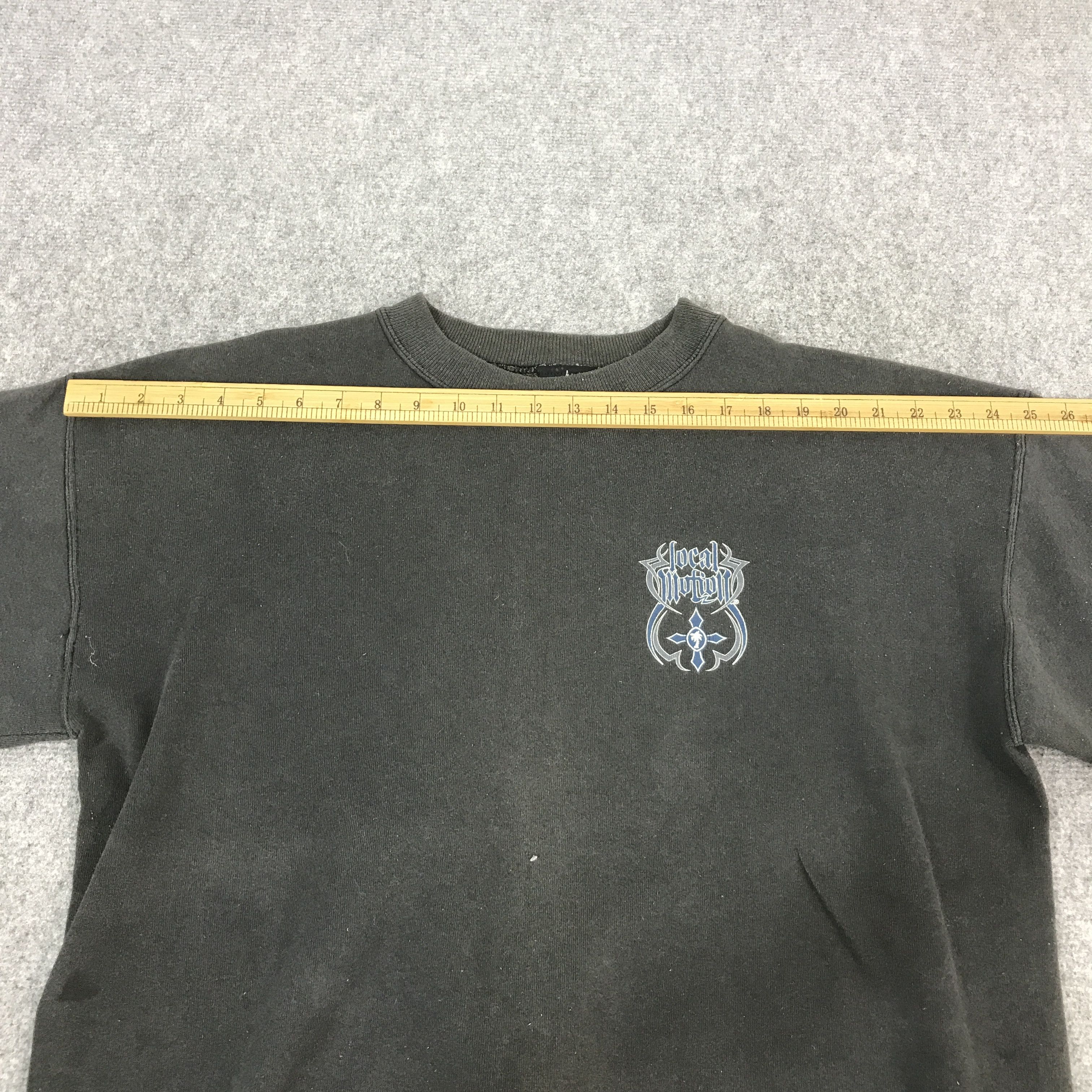 Japanese Brand Vtg local motion black faded style Sweatshirt Size US L / EU 52-54 / 3 - 6 Thumbnail