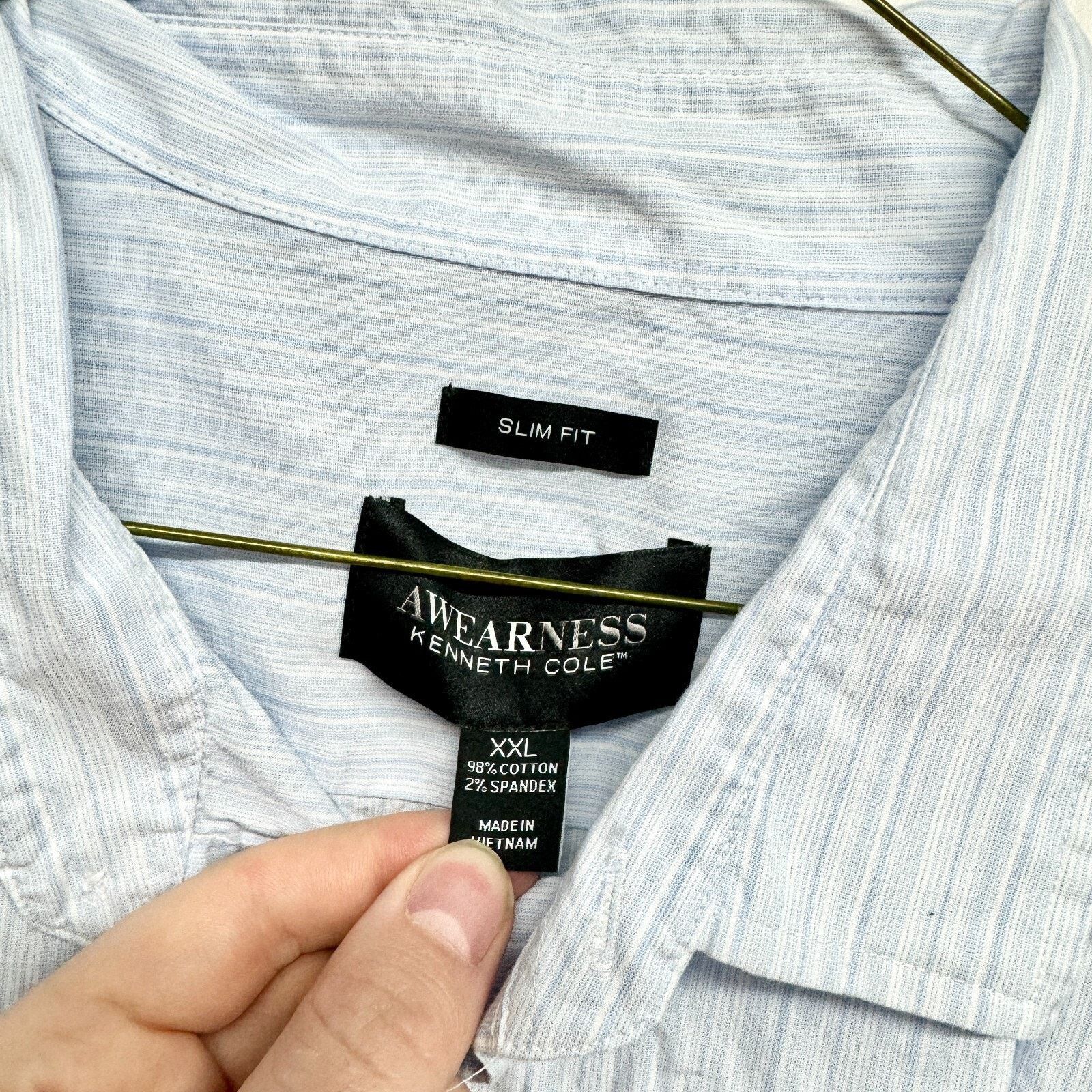 Kenneth Cole Kenneth Cole Shirt XXL Blue Button Down Long Sleeve Collared Size US XXL / EU 58 / 5 - 2 Thumbnail