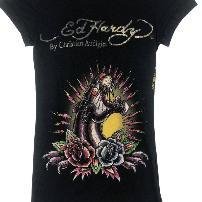 Christian Audigier × Ed Hardy × Vintage Vintage Ed Hardy by Christian Audigier women T-shirt Size XS / US 0-2 / IT 36-38 - 4 Thumbnail