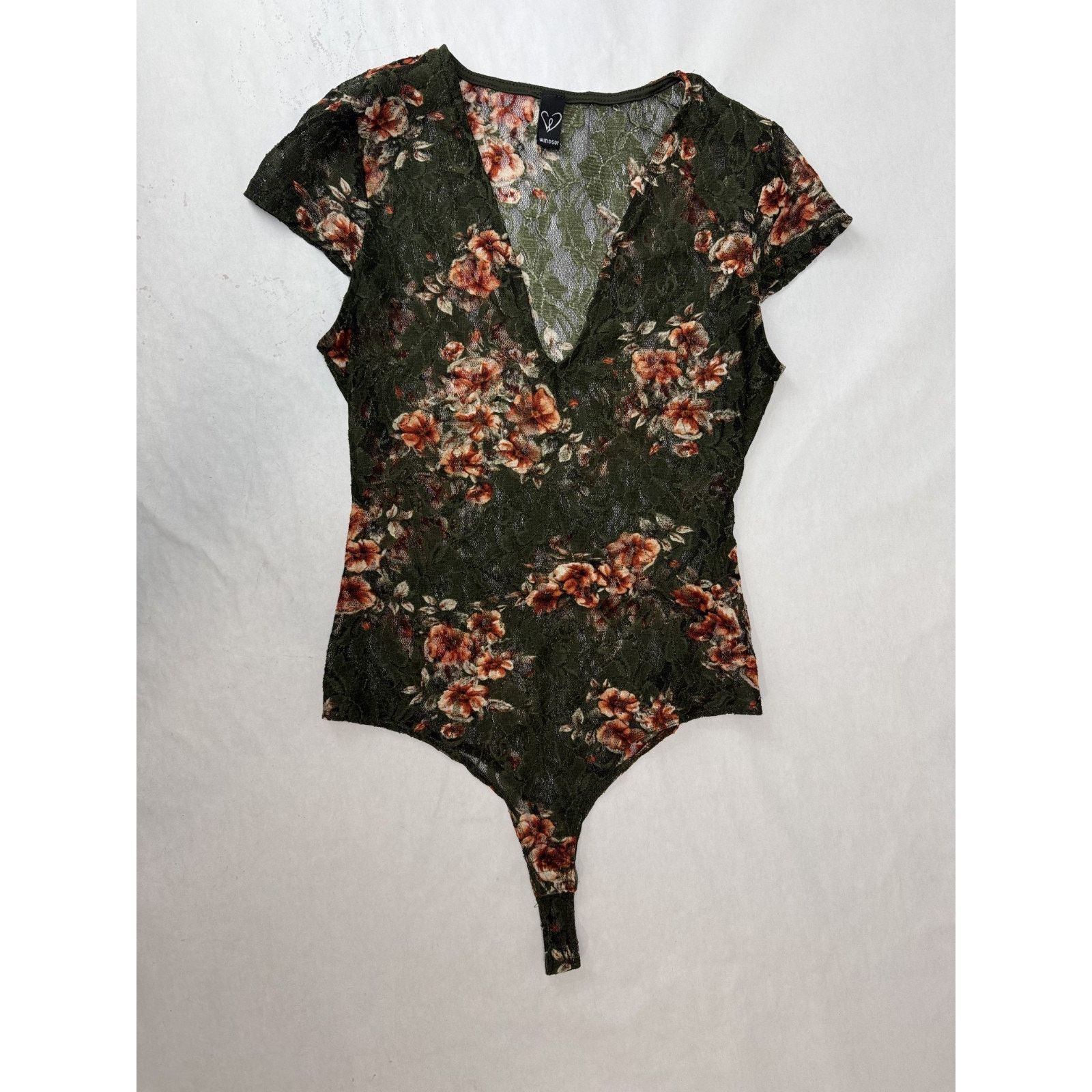 Other Sheer Lace Boho Bodysuit Floral Green Windsor Women Medium Size M / US 6-8 / IT 42-44 - 1 Thumbnail