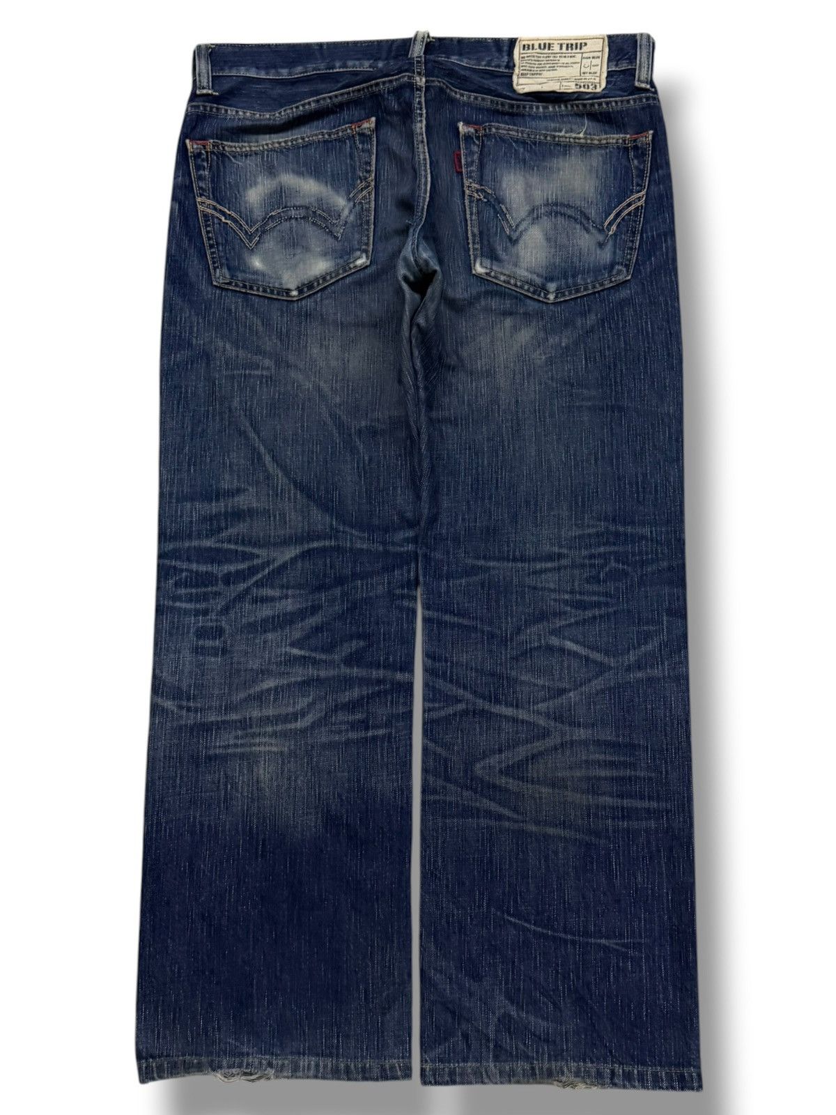 Edwin Vintage Edwin 503 Blue Trip Japan | Relaxed Straight | W37 Size US 37 - 3 Thumbnail