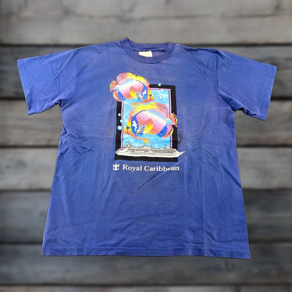 Vintage VTG Royal Carribbean Shirt Mens XL Blue Short Sleeve Crew Neck Stitch Logo 90s Marine Vintage T-Shirt Size US XL / EU 56 / 4 - 1 Thumbnail