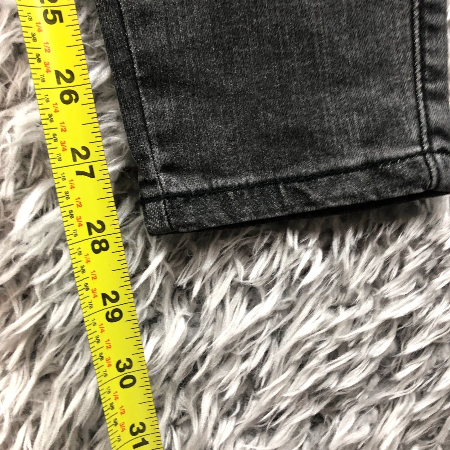Guess G by Guess Skinny Jeans Womens Size 25 Dark Black Denim Faux Leather Mid Rise 29in Inseam Size 42" / US 20 - 3 Thumbnail