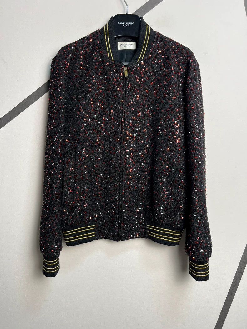 Saint Laurent Paris Saint Laurent Paris Spring/Summer 20 Colored Scaly Wool Te Size S / US 4 / IT 40 - 1 Thumbnail