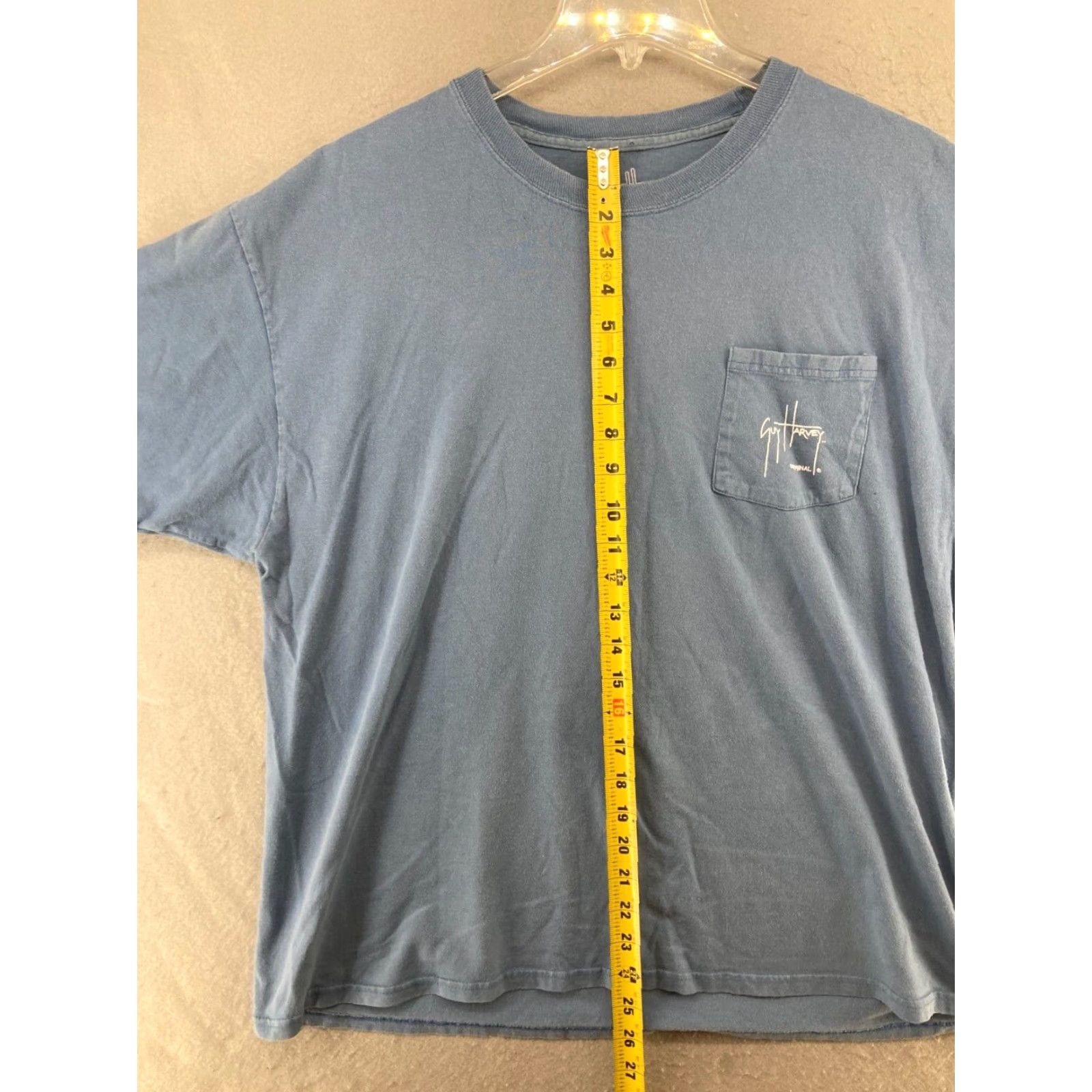 Guy Harvey Guy Harvey T Shirt Mens XL Blue Water Sword Fish Pocket Faded Beach Outdoors Size US XL / EU 56 / 4 - 4 Thumbnail
