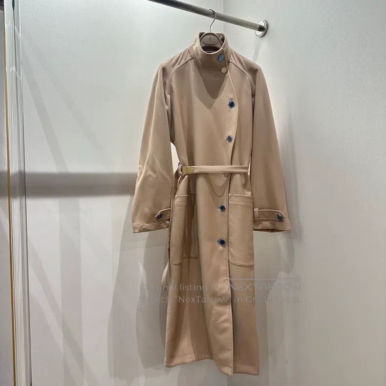 Hermes Hermes Wool and Cashmere Lapel Long Coat Size XS / US 0-2 / IT 36-38 - 1 Thumbnail