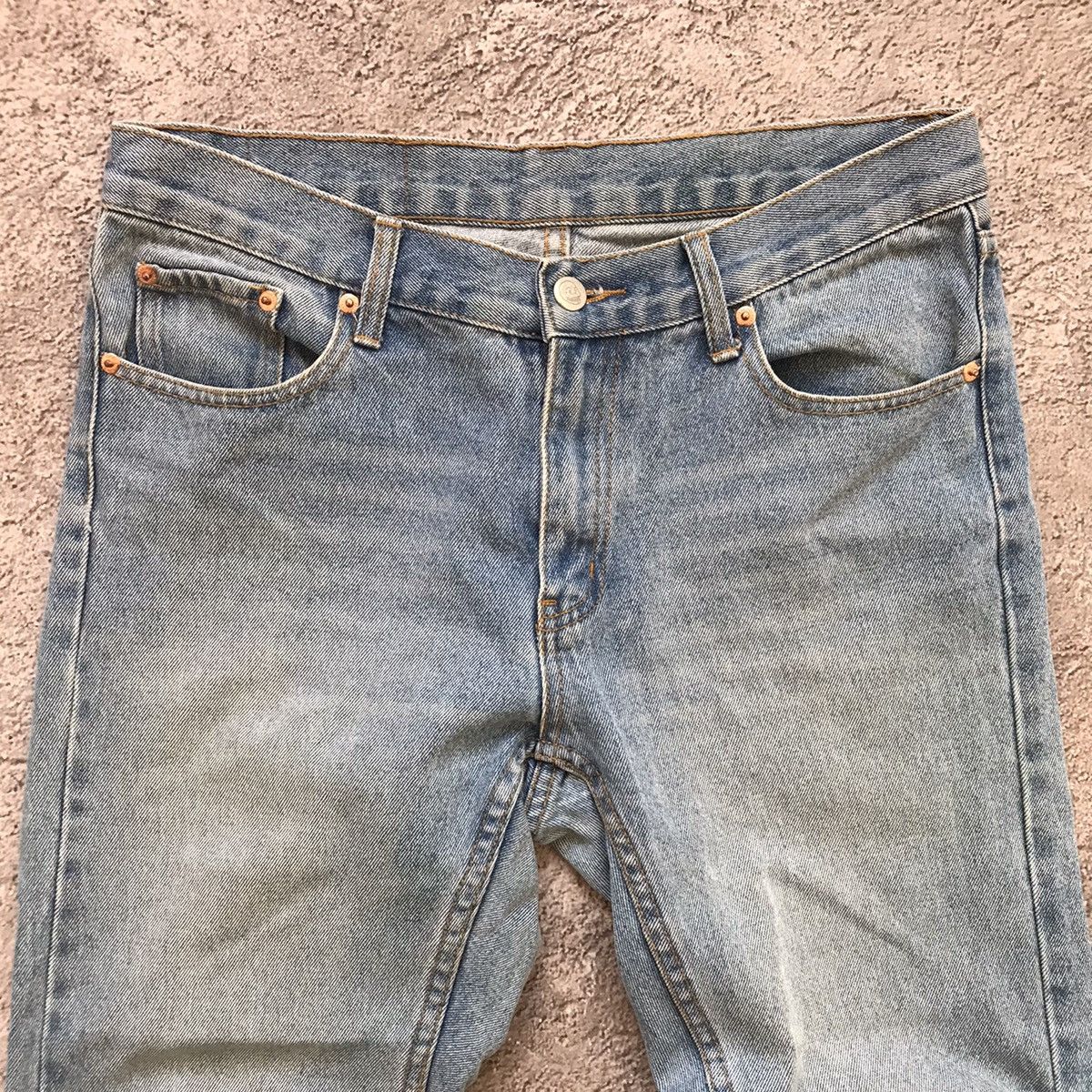Vintage Vintage 90s Thrashed Distressed Low Rise Flared Jeans Y2K 27 Size US 27 - 3 Thumbnail