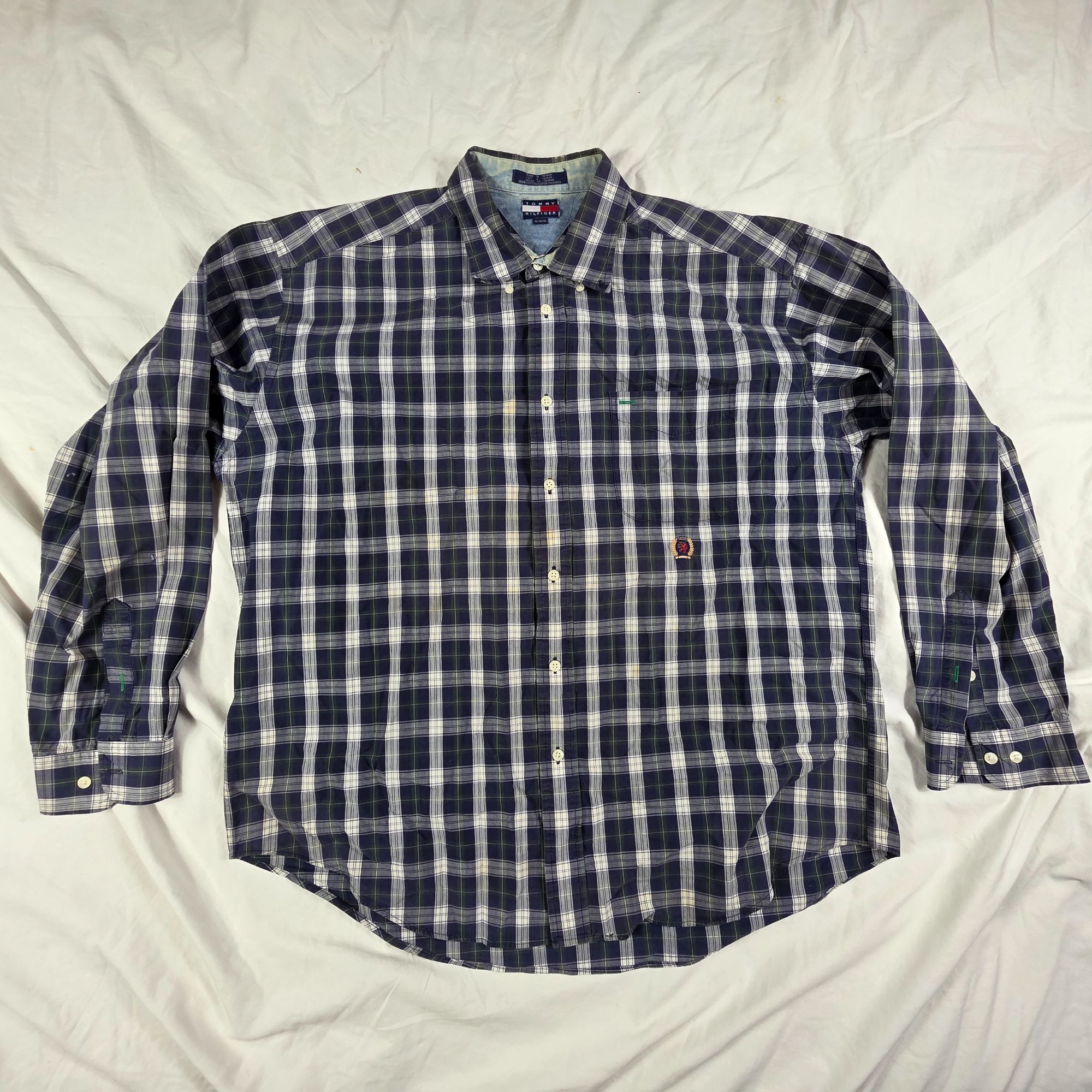 Tommy Hilfiger Tommy Hilfiger Mens Size XL Plaid Long Sleeve Button Down Sh Size US XL / EU 56 / 4 - 1 Thumbnail