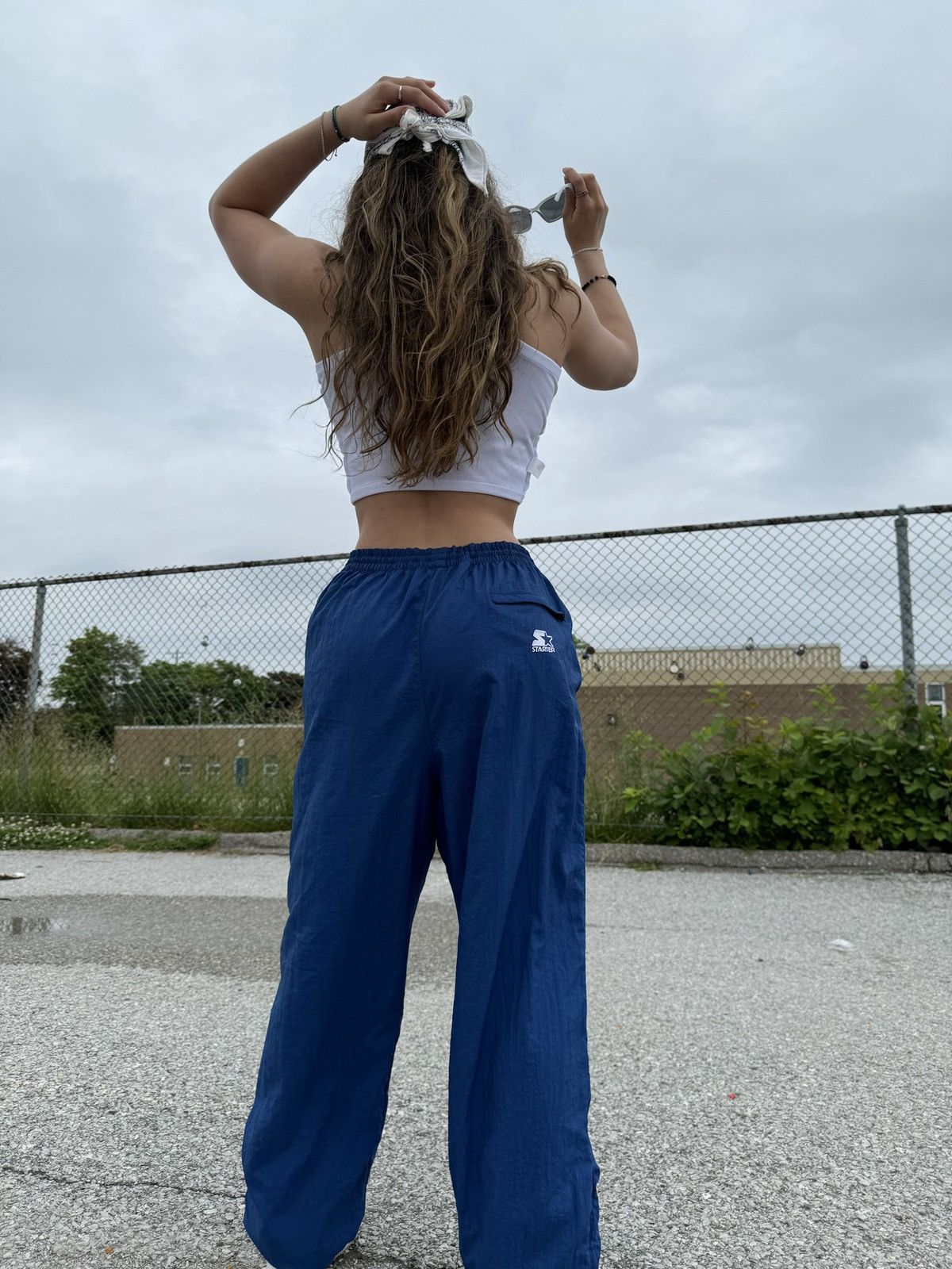 Starter Starter Blue NHL Embroidered Baggy Y2K Track Pants Size US 34 / EU 50 - 1 Thumbnail