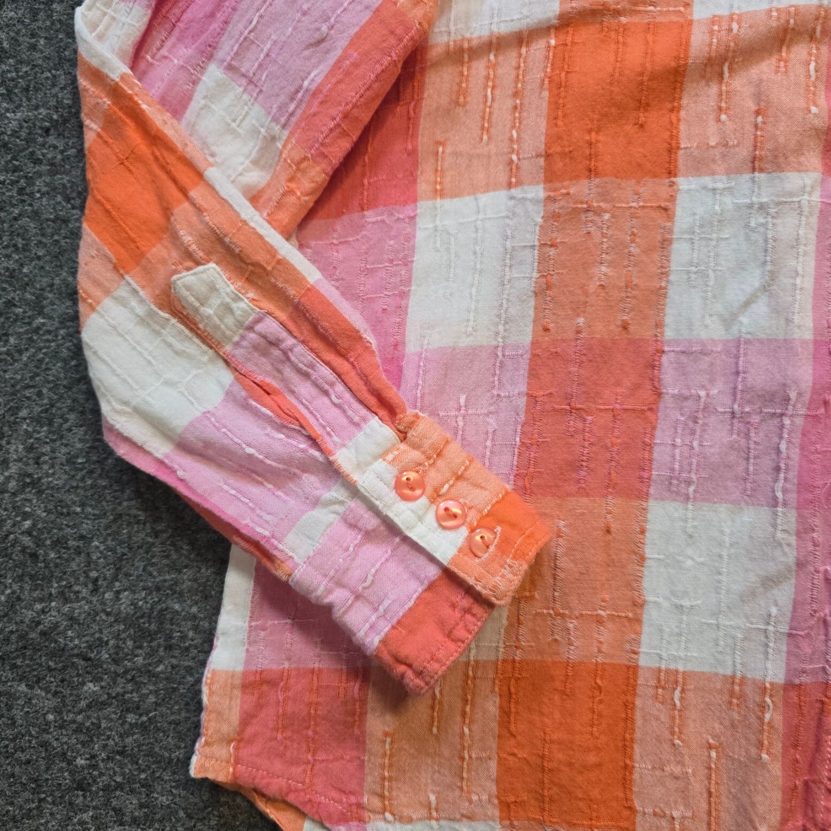Vintage Vermont Country Store Top Womens S Orange Plaid Texture Button Casual Career Blouse (Lightweight) Size S / US 4 / IT 40 - 4 Thumbnail