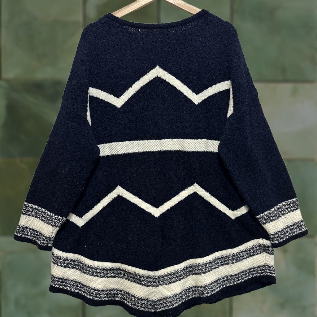 Ralph Lauren VINTAGE Lauren Ralph Lauren Southwestern Wool Blend Tunic Sweater Navy Blue Ivory Sz 3X Women Pullover Knitt 3X, Wool Blend, Western, Purple? Size XXL / US 16-18 / IT 52-54 - 1 Thumbnail
