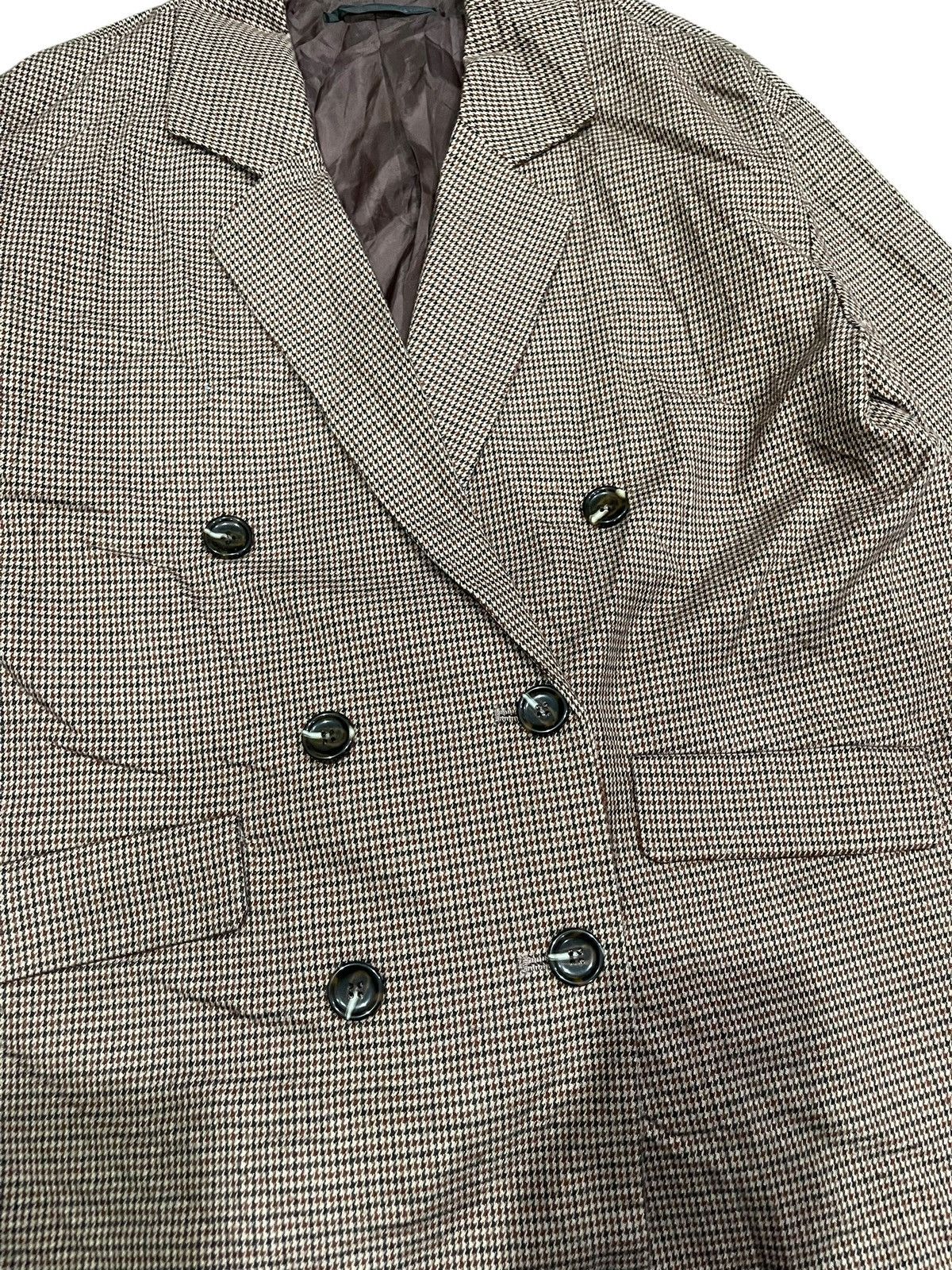 Vintage Vintage Heather Double Breasted Houndstooth Coat Size 38R - 3 Thumbnail