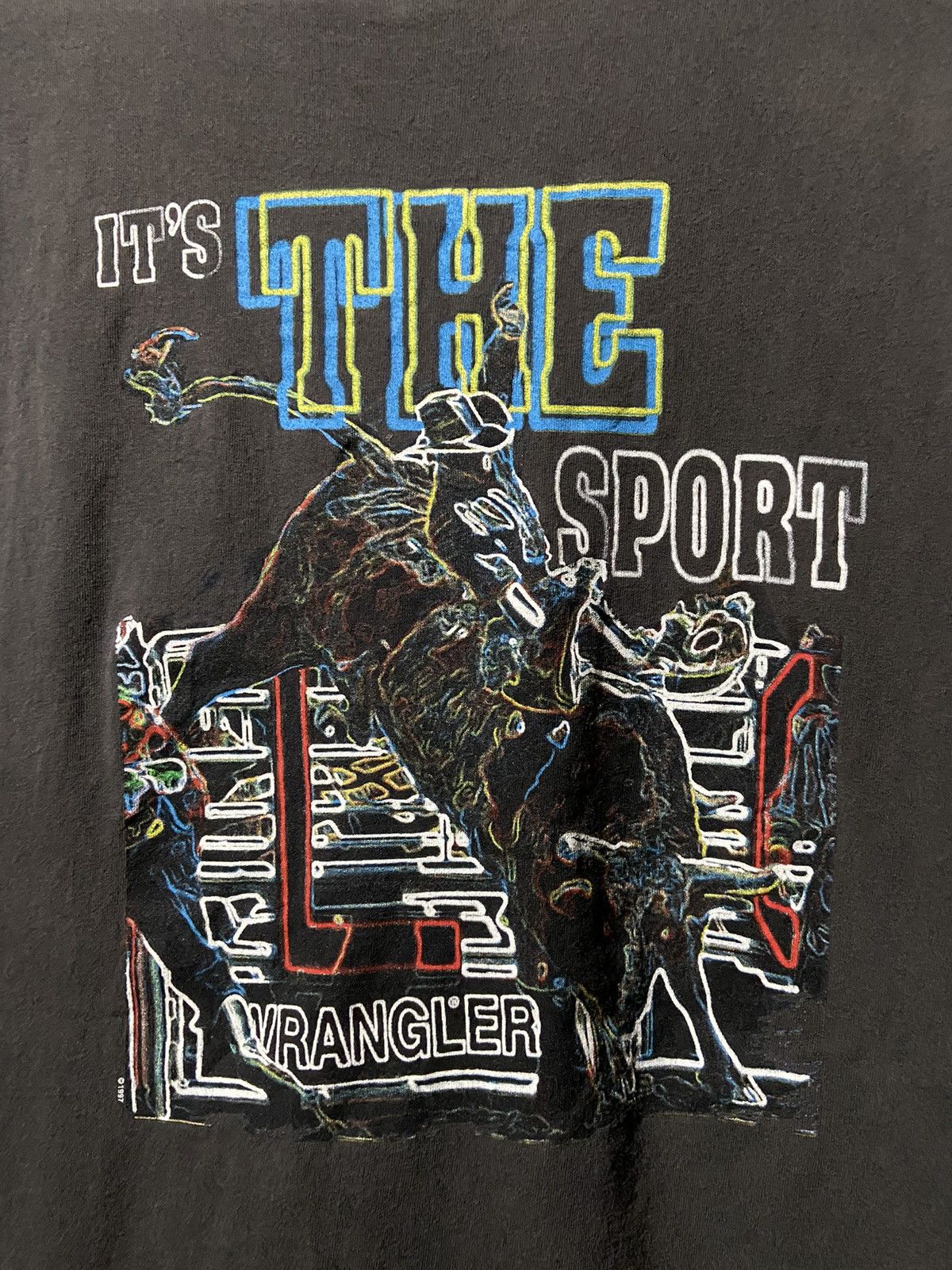 Vintage × Wrangler Vintage Wrangler rodeo it’s not just a sport fade T-Shirt xl Size US XL / EU 56 / 4 - 5 Thumbnail