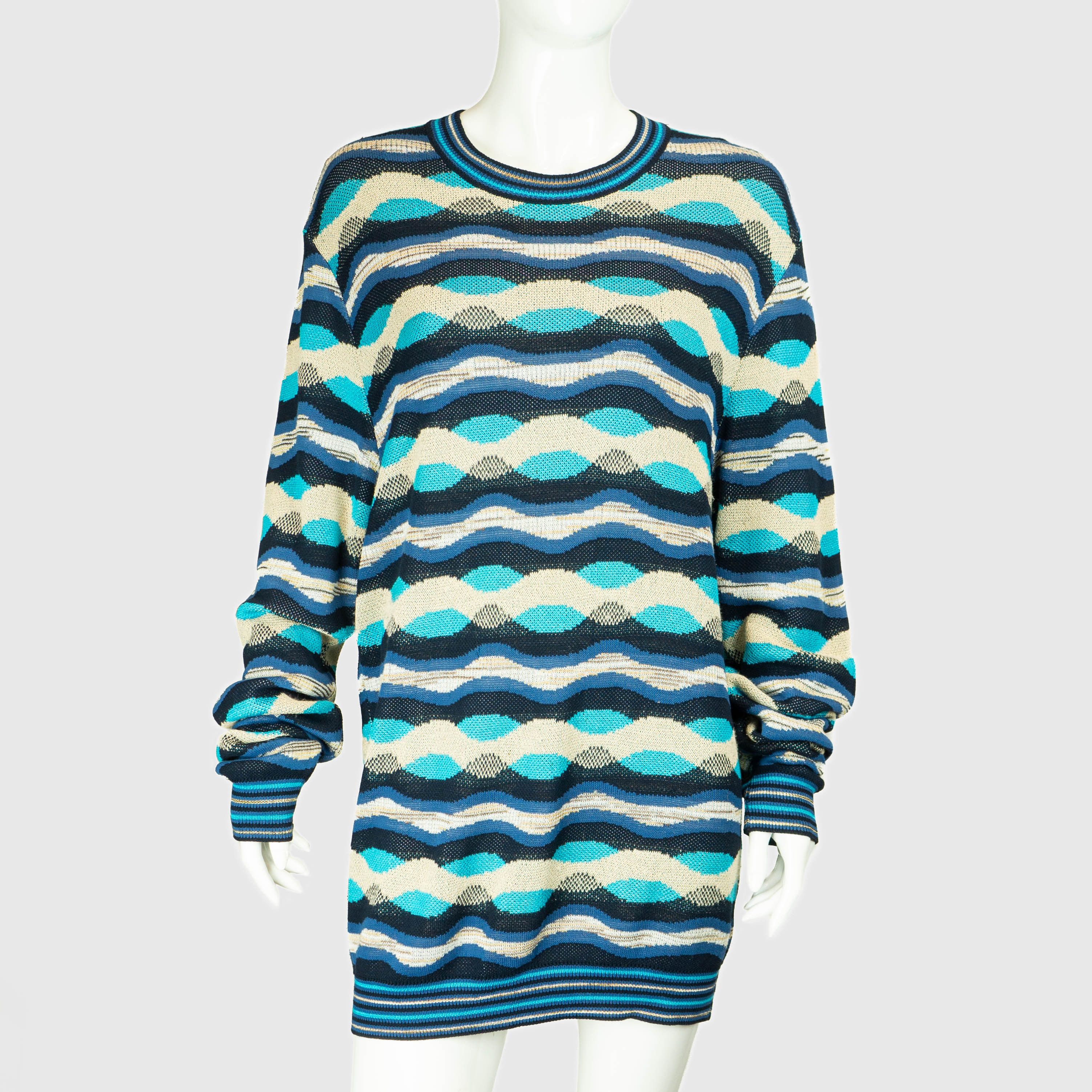 MISSONI SPORT Sweater Blue Vintage 90s 00s