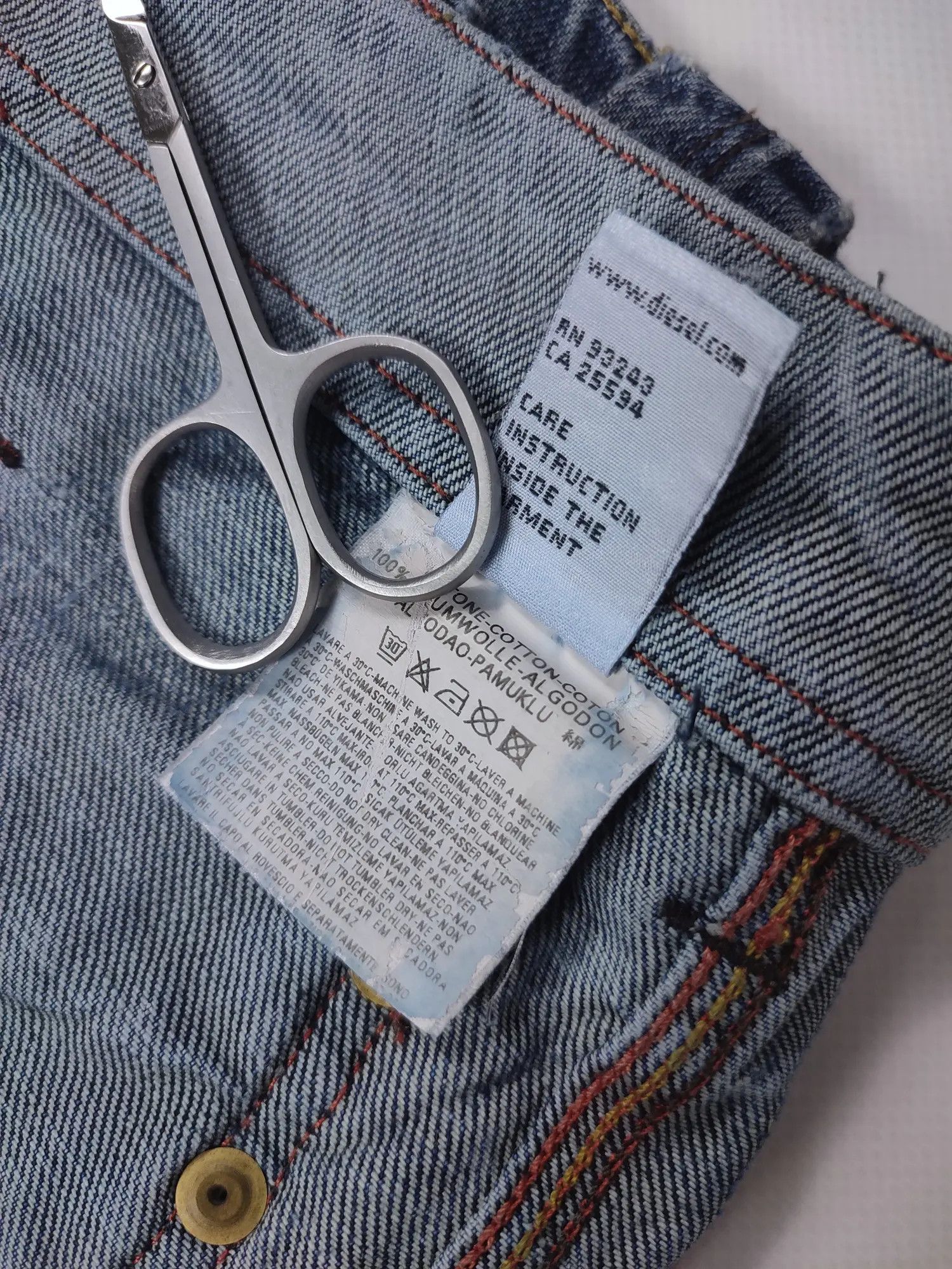 Diesel × Vintage Diesel Moorix Washed Straight Damaged Denim Pants Size US 30 / EU 46 - 19 Thumbnail