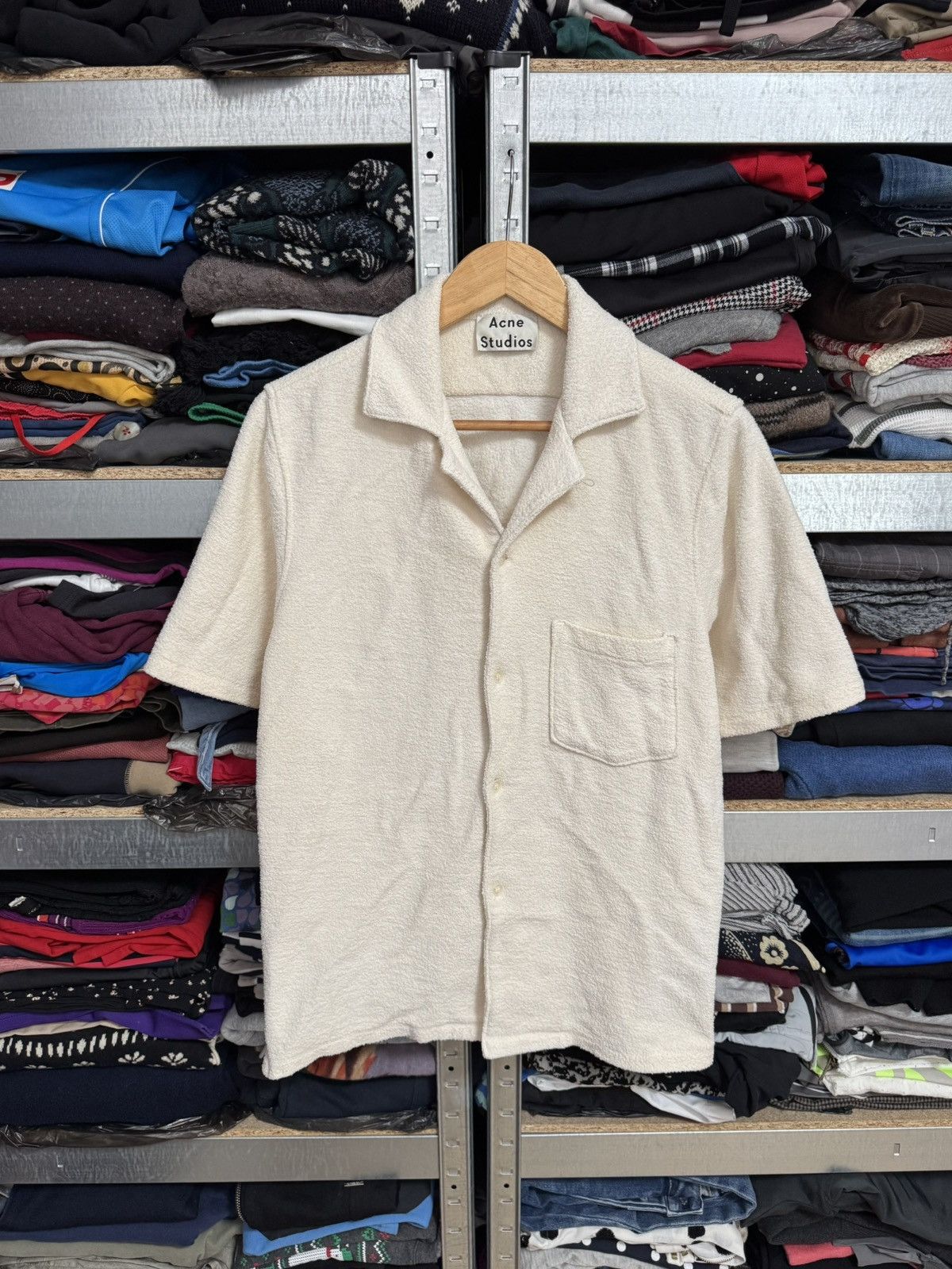 Acne Studios Acne Studios Terry Cloth Button Up Shirt Short Sleeve Tee Size US S / EU 44-46 / 1 - 1 Thumbnail