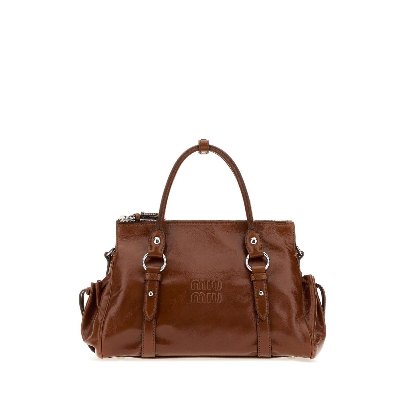 Miu Miu MIU MIU $3100 Glossy Leather Palisander Leather Handbag New Size ONE SIZE - 1 Thumbnail