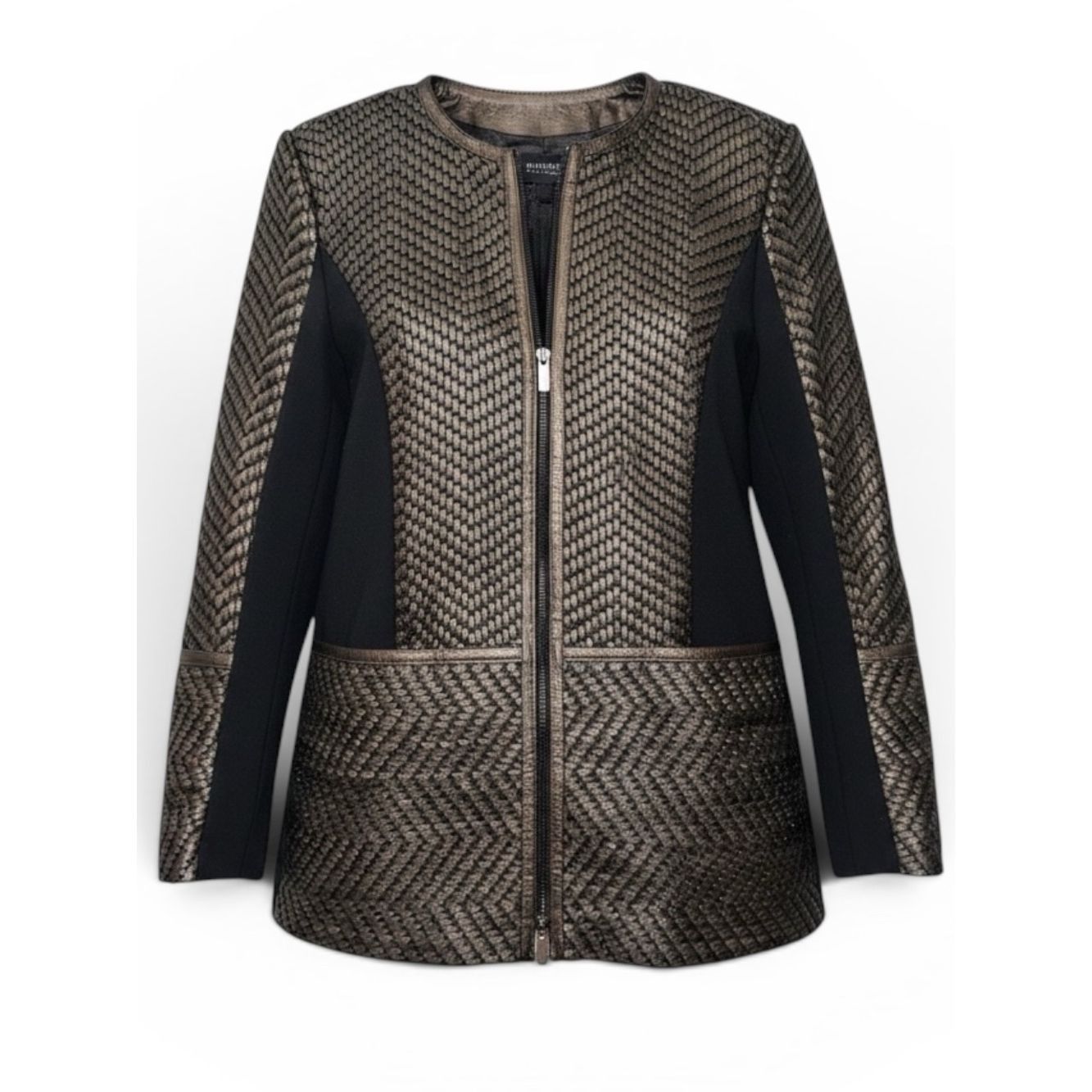 Other Carlisle Collection Metallic Woven Leather Jacket Bronze Bl Size S / US 4 / IT 40 - 1 Thumbnail