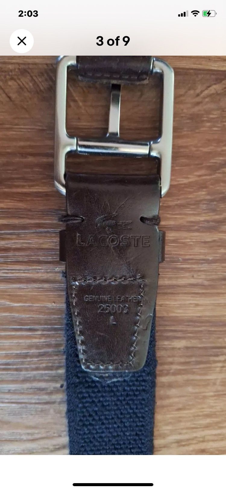 Lacoste LACOSTE ~ BELT ~ BLUE & BROWN - LARGE Size ONE SIZE - 3 Thumbnail