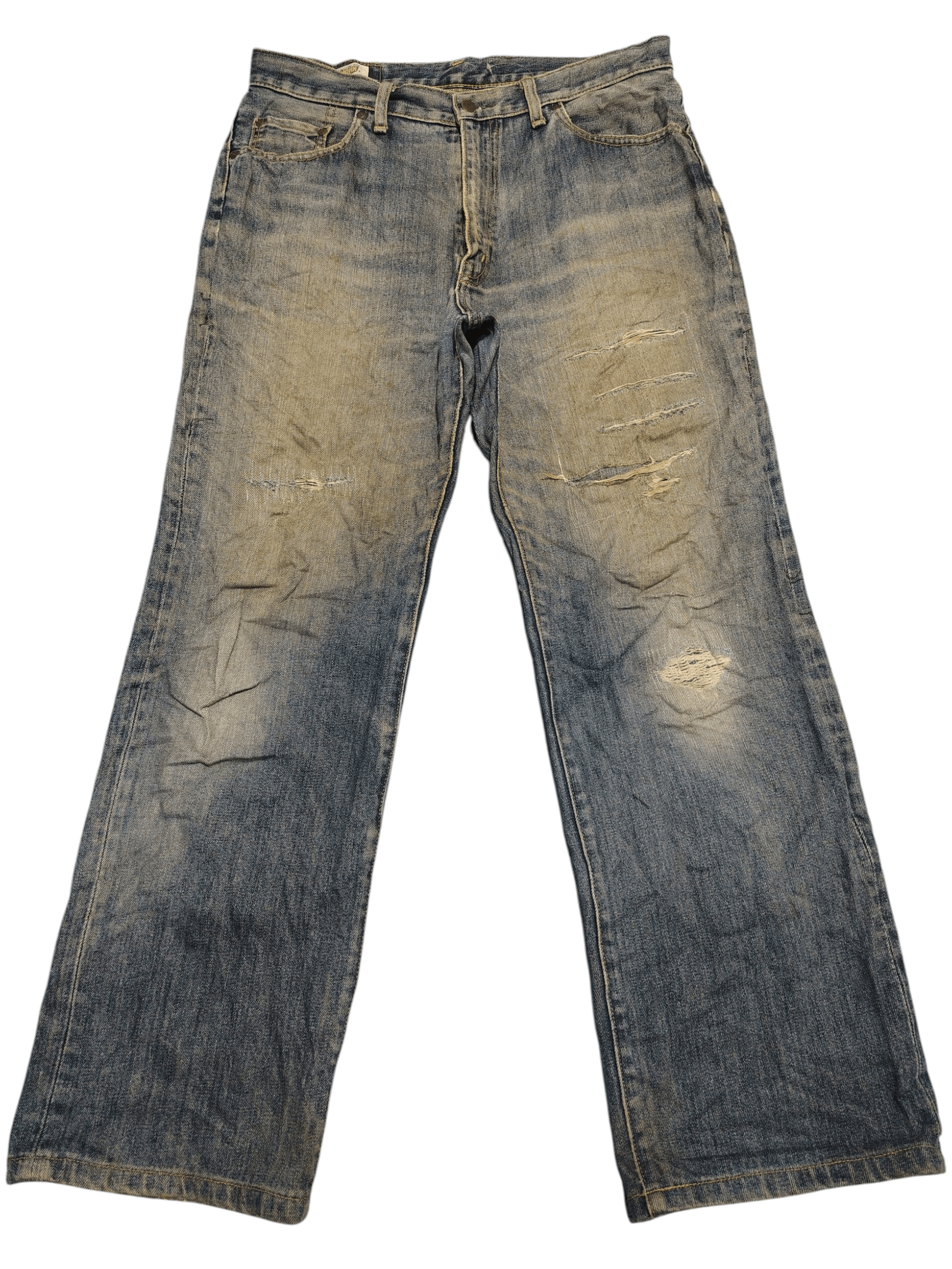 Big John Japanese Big John Distressed Jeans Baggy Style Size US 33 - 1 Thumbnail