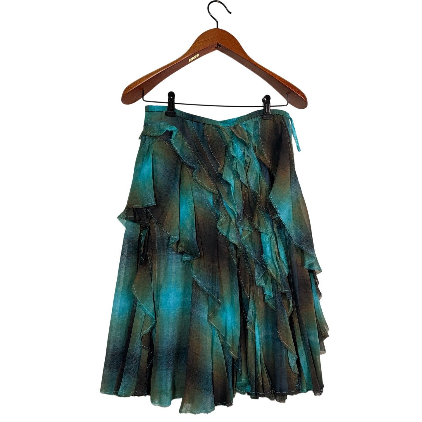 DKNY Size 4 | Vintage DKNY Silk Tiered Silk Print Midi Skirt Size 27" / US 4 / IT 40 - 2 Thumbnail