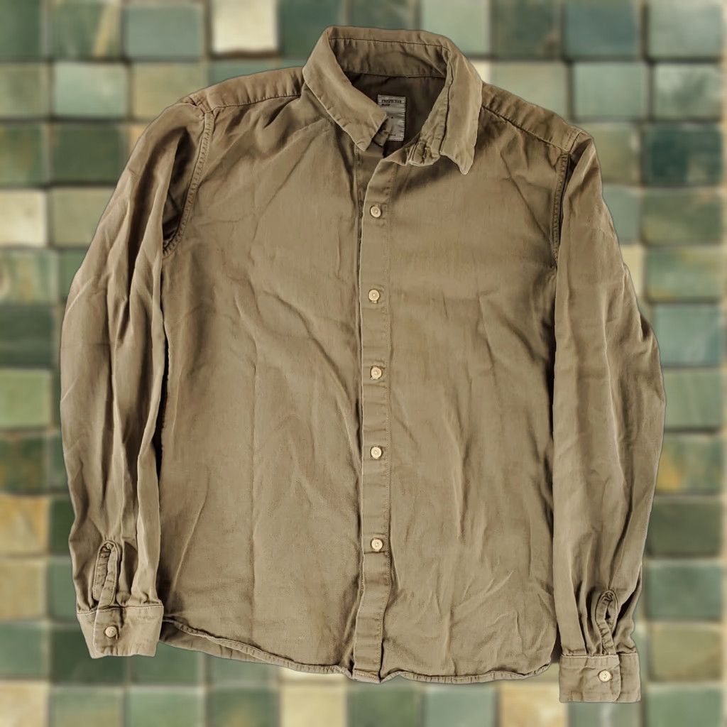 Vintage Prospective Flow Button Up Shirt Made USA Long Sleeve Brown Mens S Size US S / EU 44-46 / 1 - 1 Thumbnail