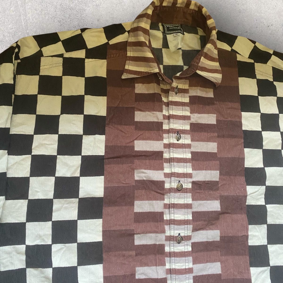 Versace Vintage Versace jean couture checkered Corduroy shirt Size US M / EU 48-50 / 2 - 5 Thumbnail