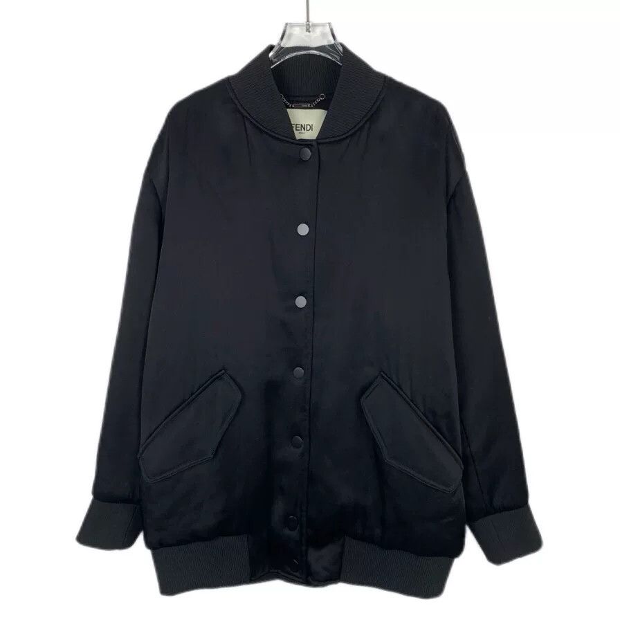 Fendi Fendi Logo Bow Black Baseball Jacket Size M / US 6-8 / IT 42-44 - 1 Thumbnail