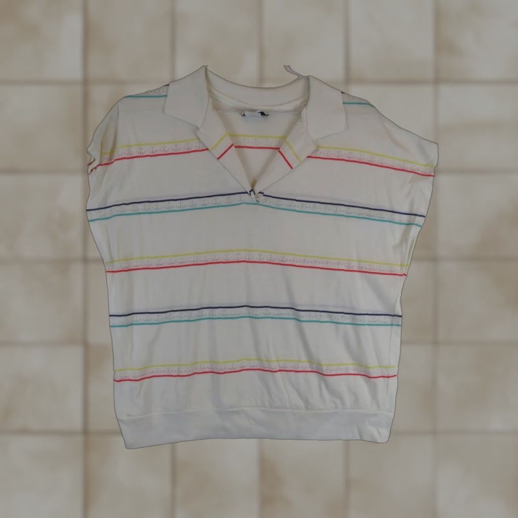 Vintage Vintage Golden Wings USA boating stripe sleeveless shirt Women's 24W Red 50s 60s 70s Blouse Shirt Size 4XL / US 24-26 - 1 Thumbnail