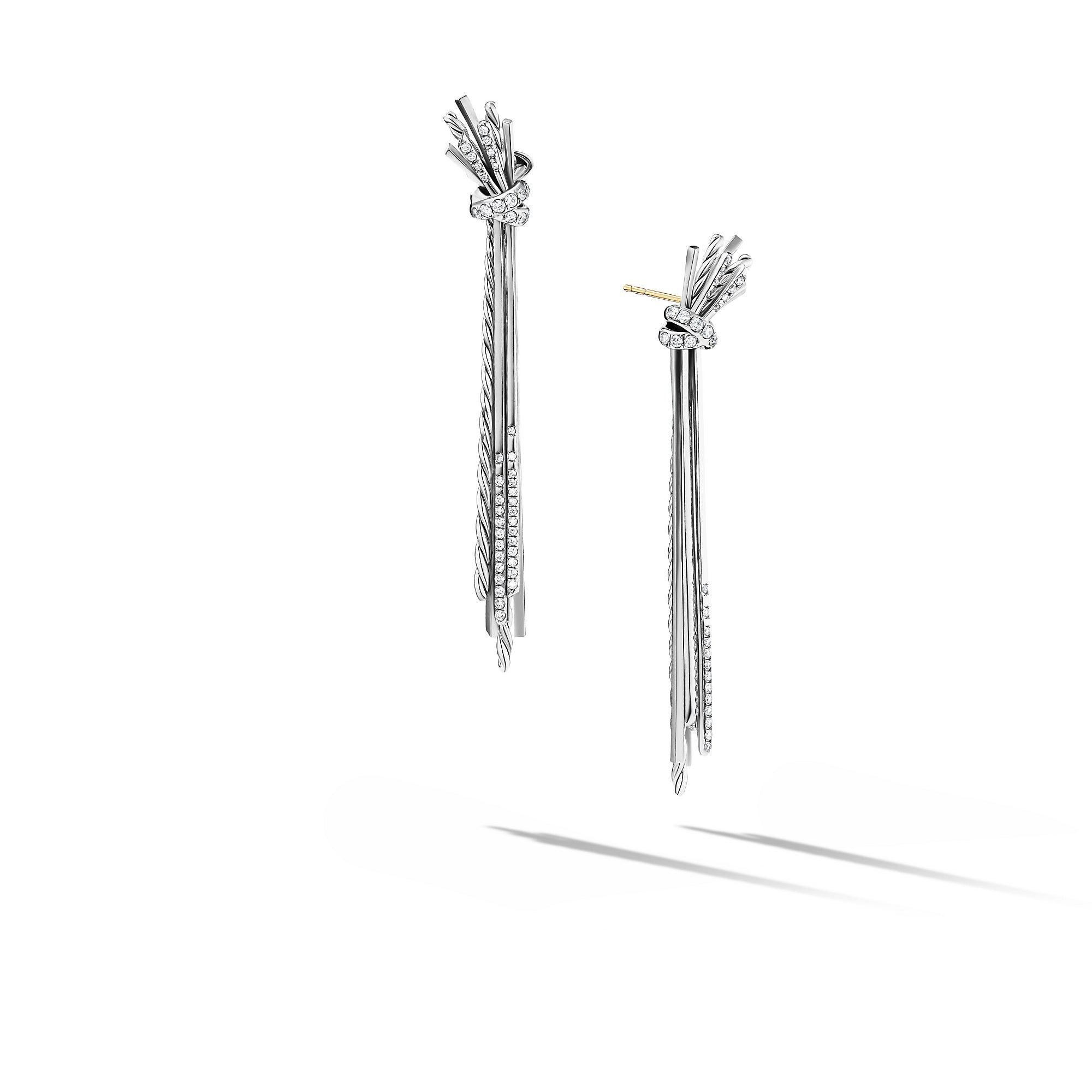 David Yurman o1w1db10525 E17124D Earrings in Sterling Silver with Diamond Size ONE SIZE - 1 Thumbnail