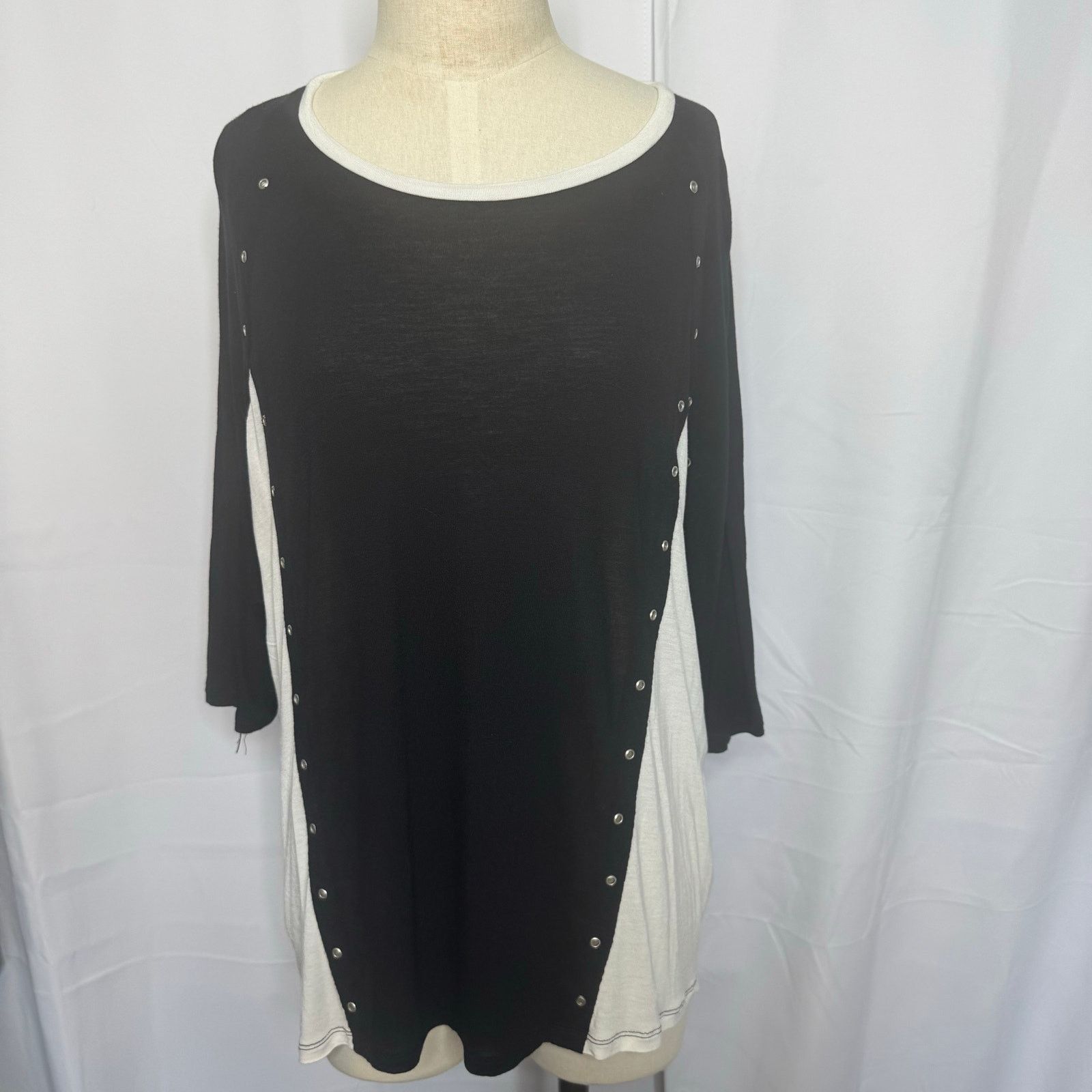 Michael Kors Michael Kors Colorblock Tunic Top 1X Grommet Detail Size XXL / US 16-18 / IT 52-54 - 2 Thumbnail