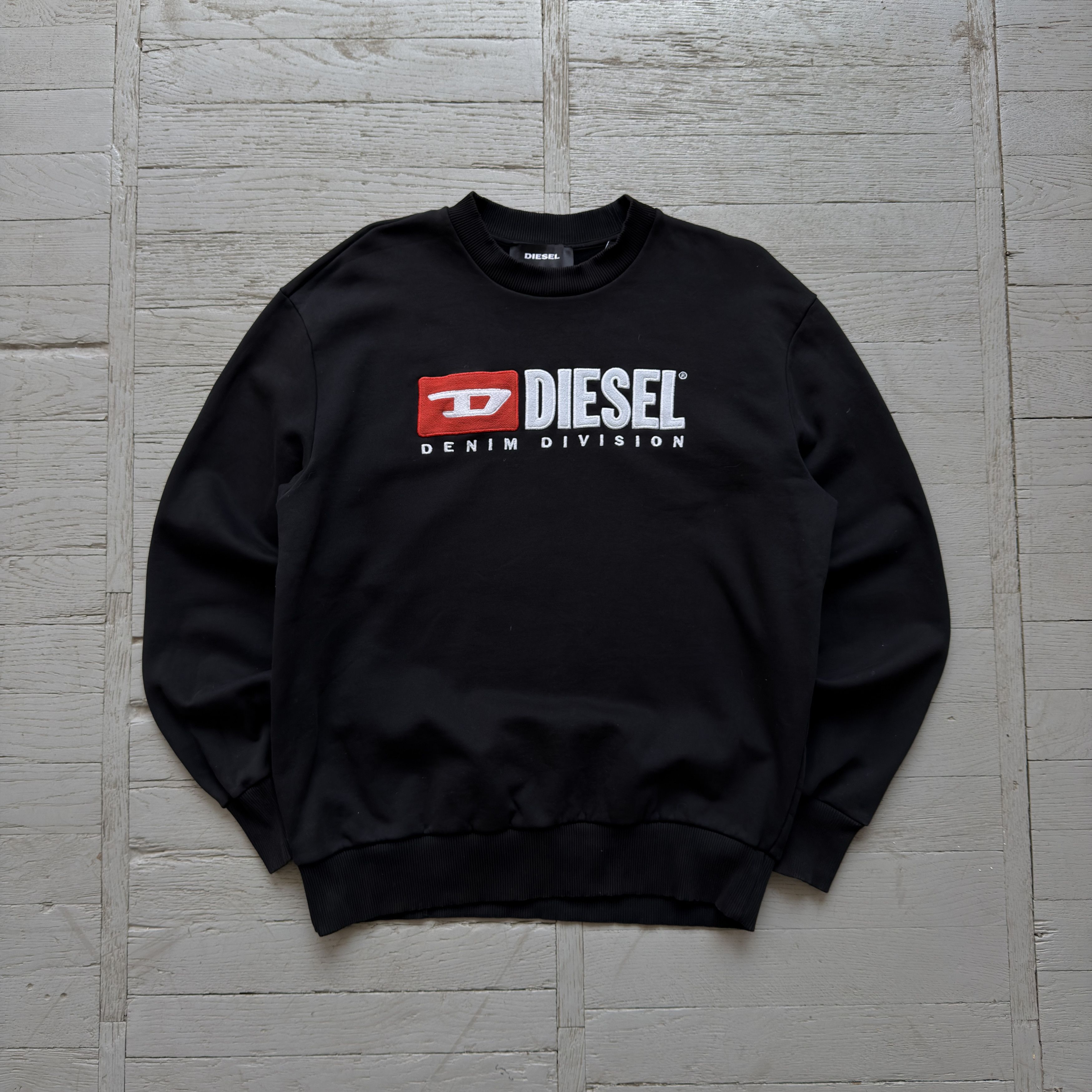 Vintage Diesel Denim Division Pullover Sweatshirt Black