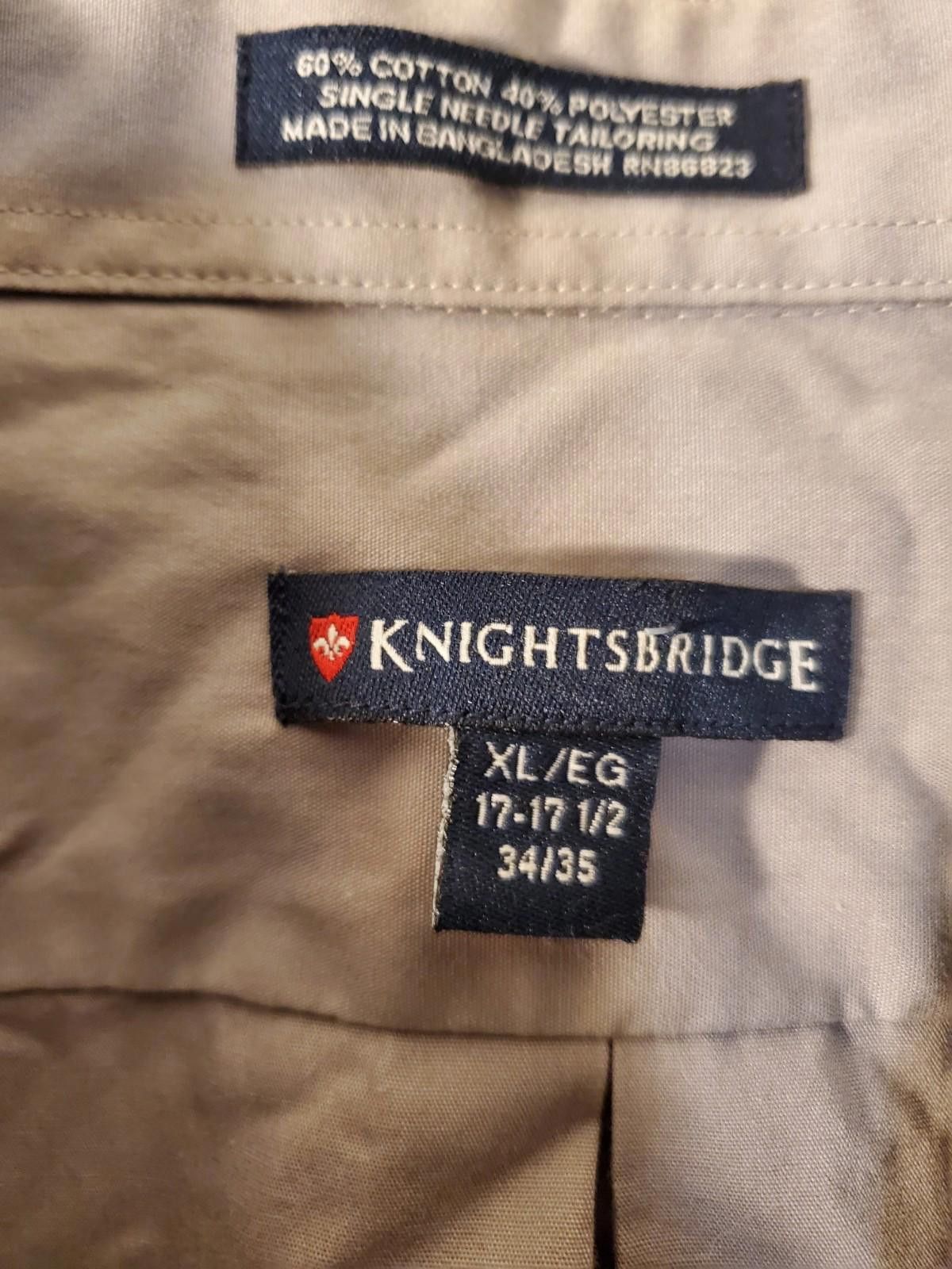 Knightsbridge Knightsbridge Men's Dress Shirt XL Gray 17-17.5-34/35 Size 42R - 3 Thumbnail