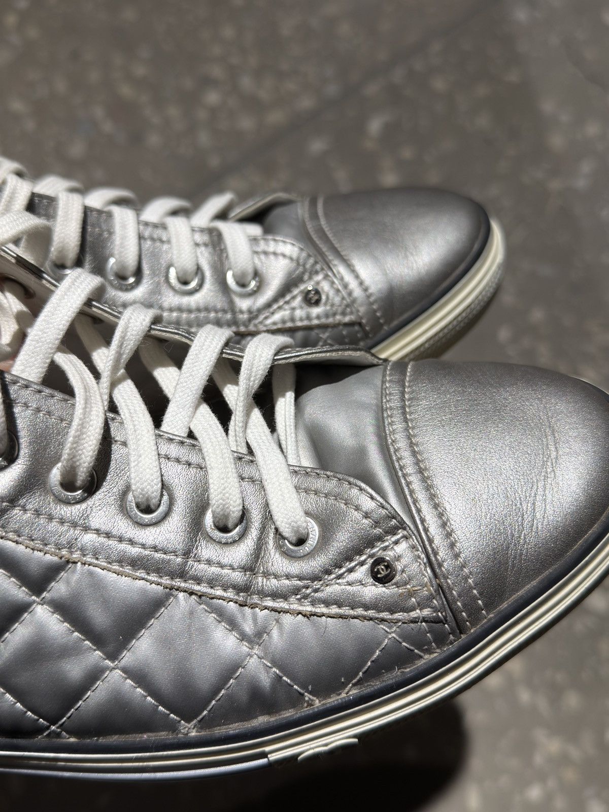 Chanel Chanel silver sneakers Size US 10 / IT 40 - 9 Thumbnail