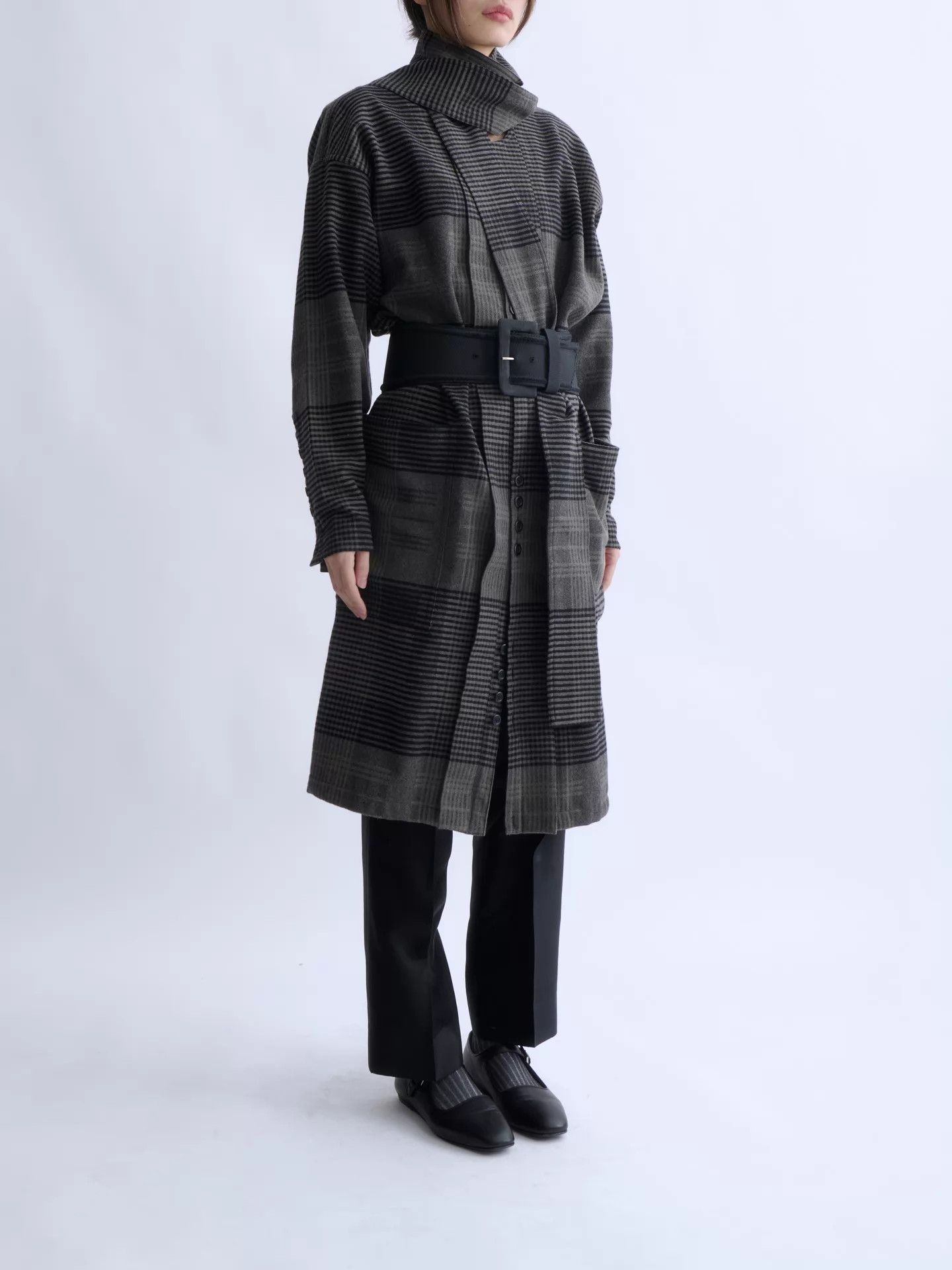 Other TAKEZO TOYOGUCHI 90s Checkered Tie-Belt Dress/Jacket Size M / US 6-8 / IT 42-44 - 4 Thumbnail