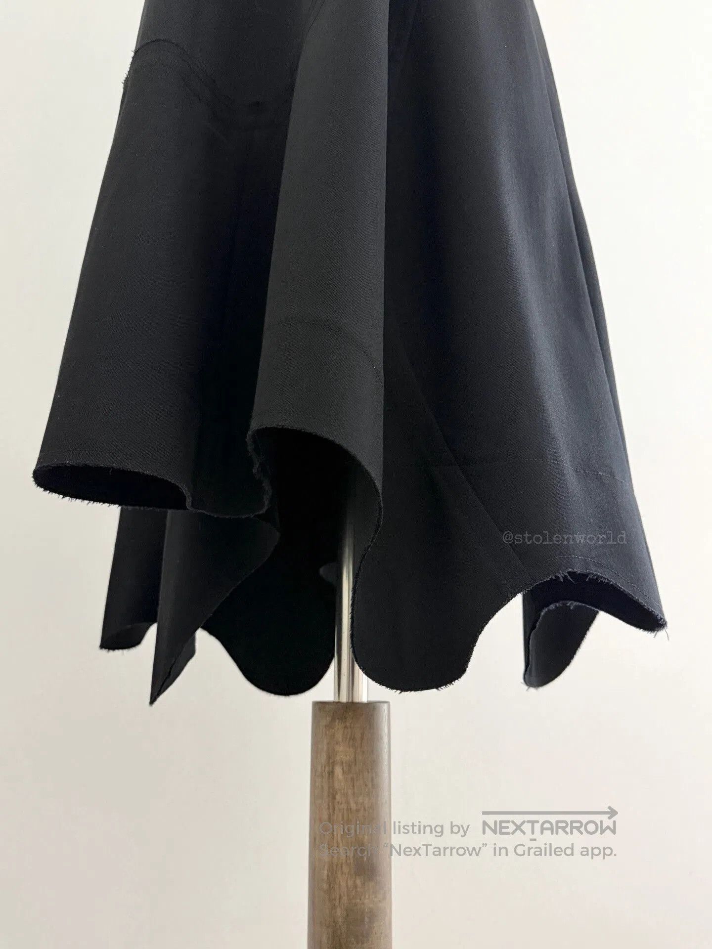 Comme des Garcons black deconstructed hemline skirt. Size 23" - 4 Thumbnail