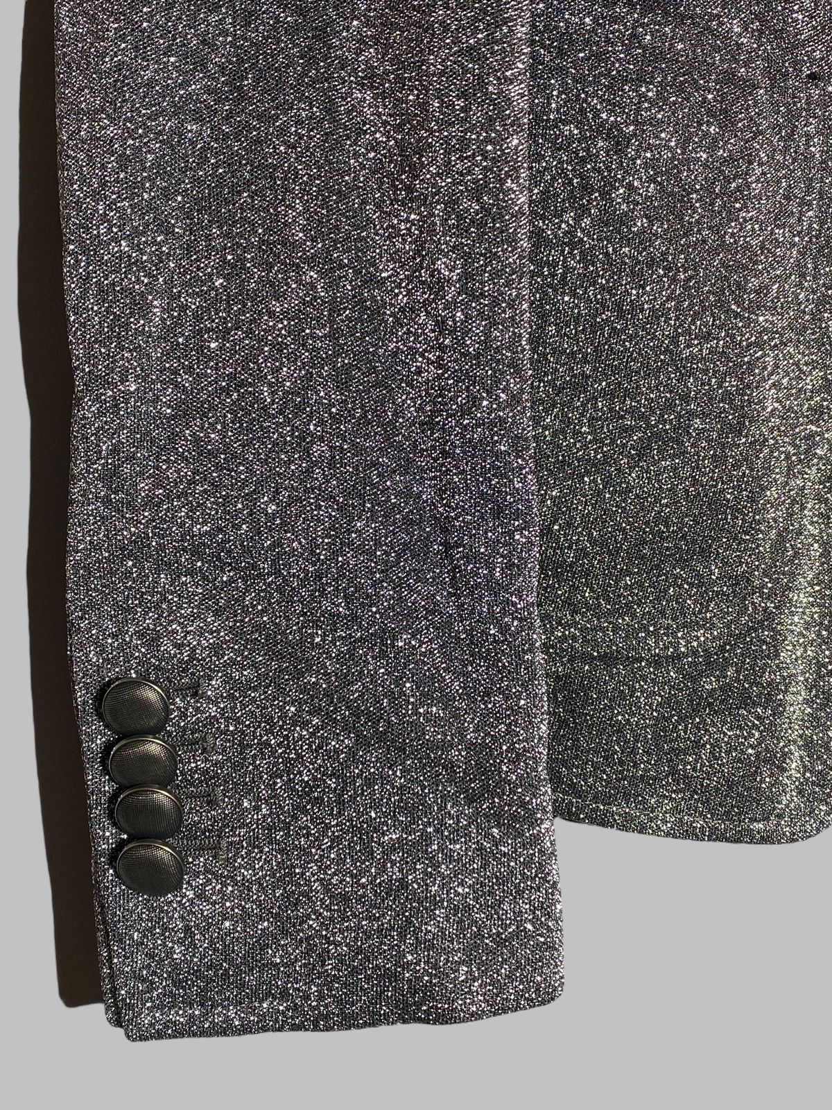 Tagliatore Tagliatore Women’s Glitter Silver Blazer Jacket Size L / US 10 / IT 46 - 6 Thumbnail