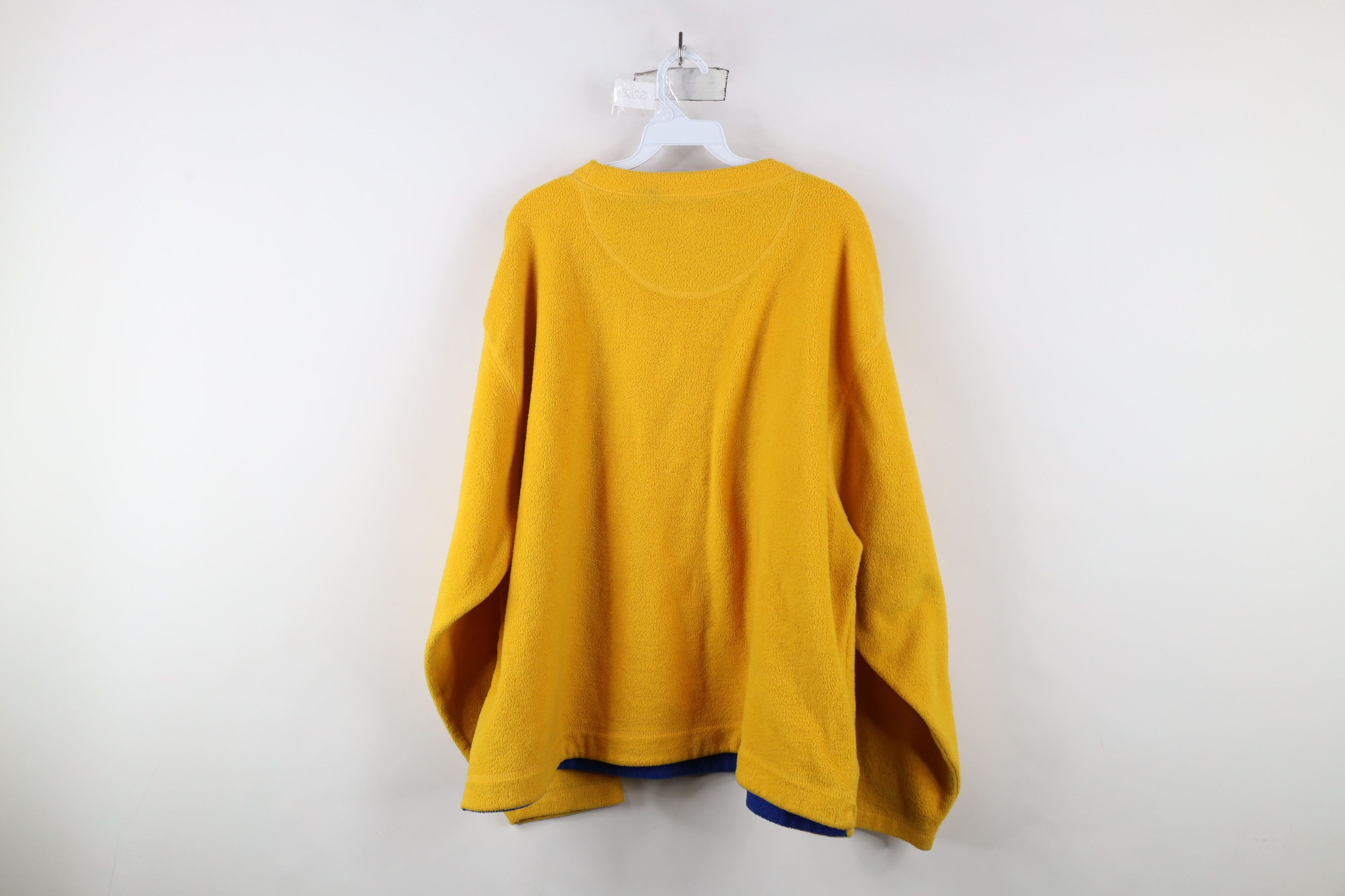 Vintage Vintage 90s Streetwear Blank Fleece Crewneck Sweater Yellow Size US XL / EU 56 / 4 - 10 Thumbnail